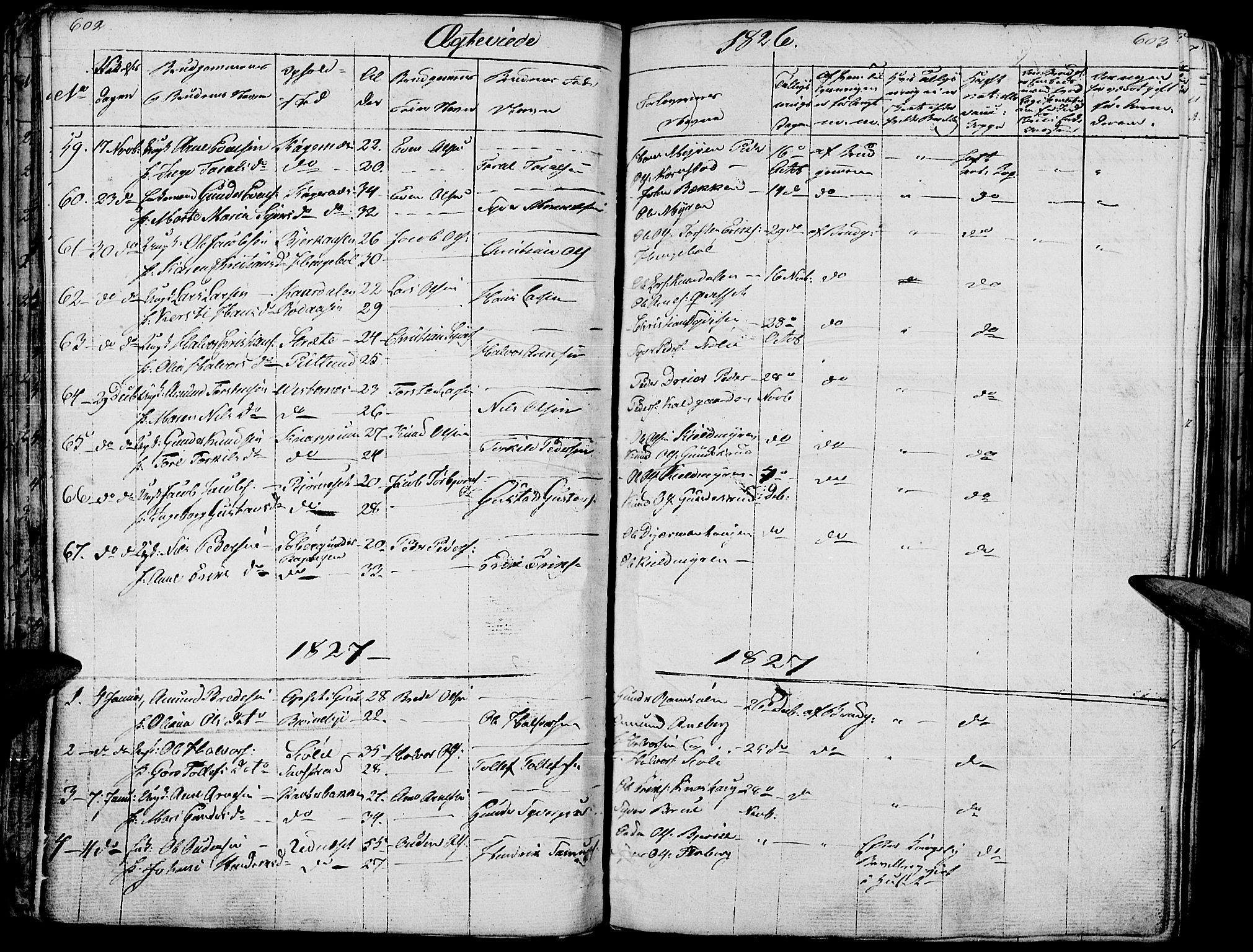 Hof prestekontor, SAH/PREST-038/H/Ha/Haa/L0006: Parish register (official) no. 6, 1822-1841, p. 602-603