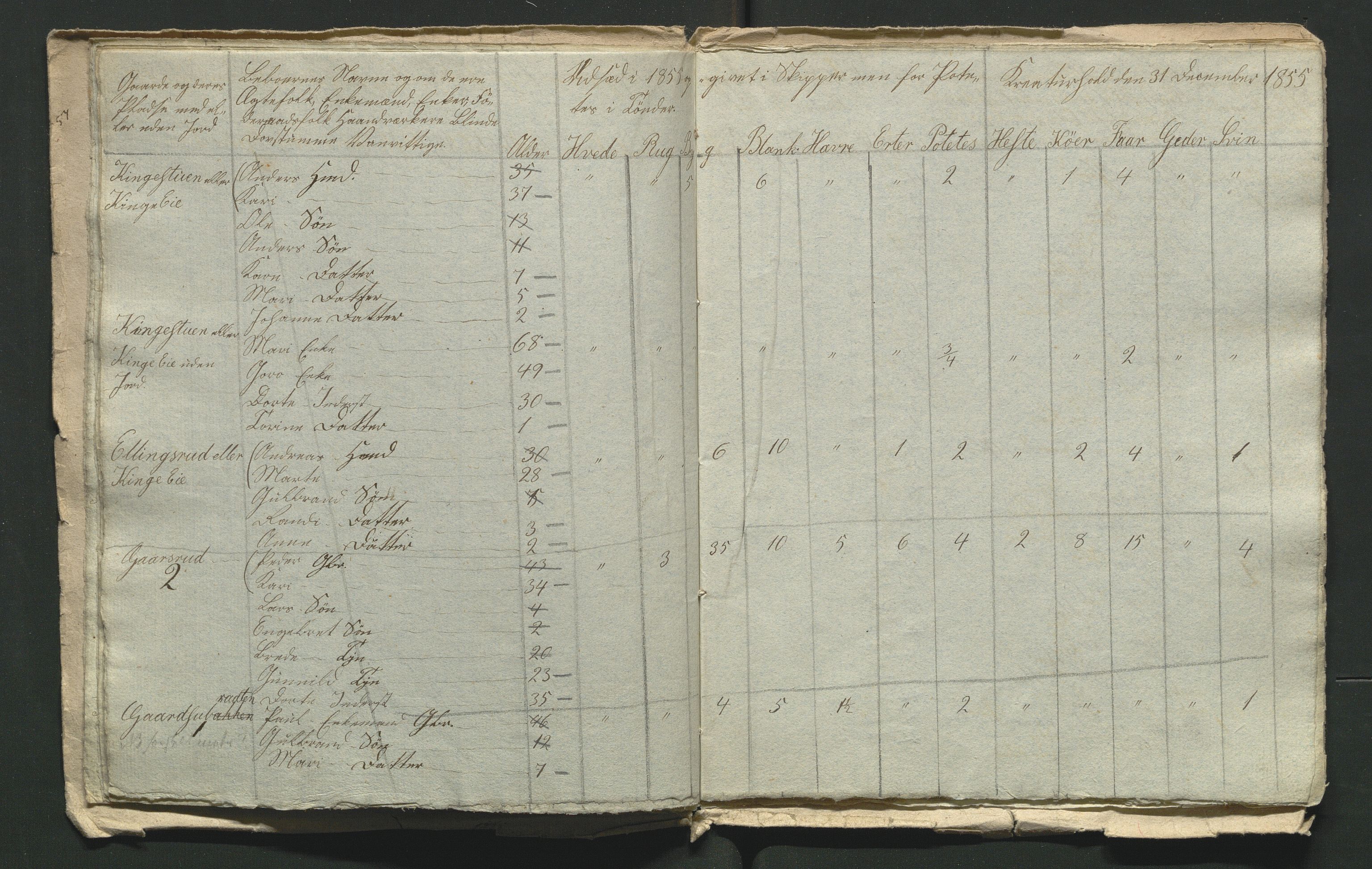 SAH, 1855 Census for Jevnaker parish, 1855, p. 9