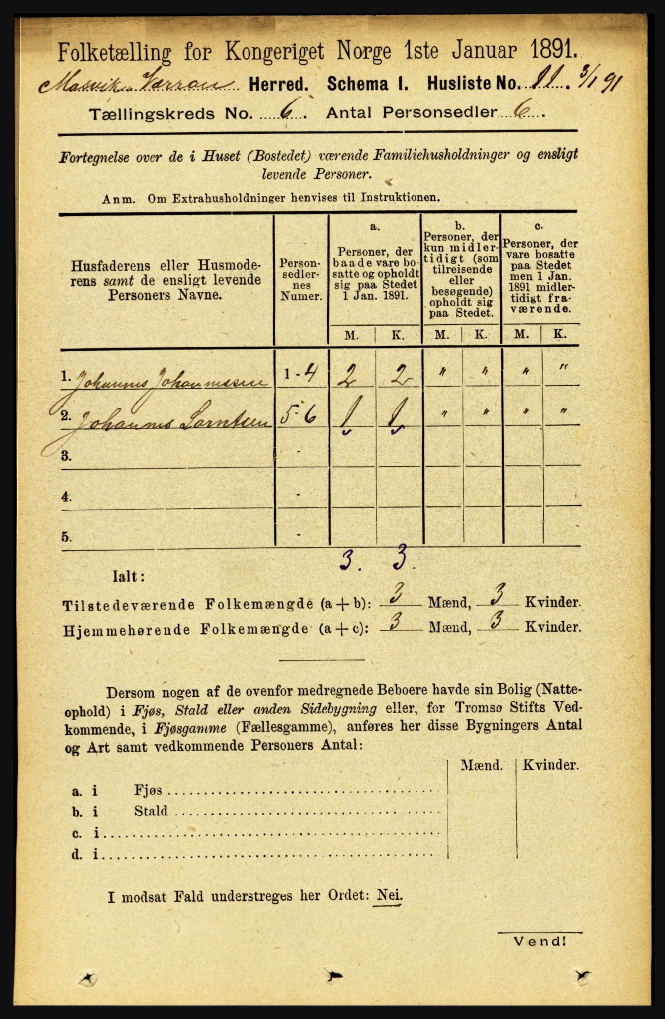 RA, 1891 census for 1723 Mosvik og Verran, 1891, p. 2398