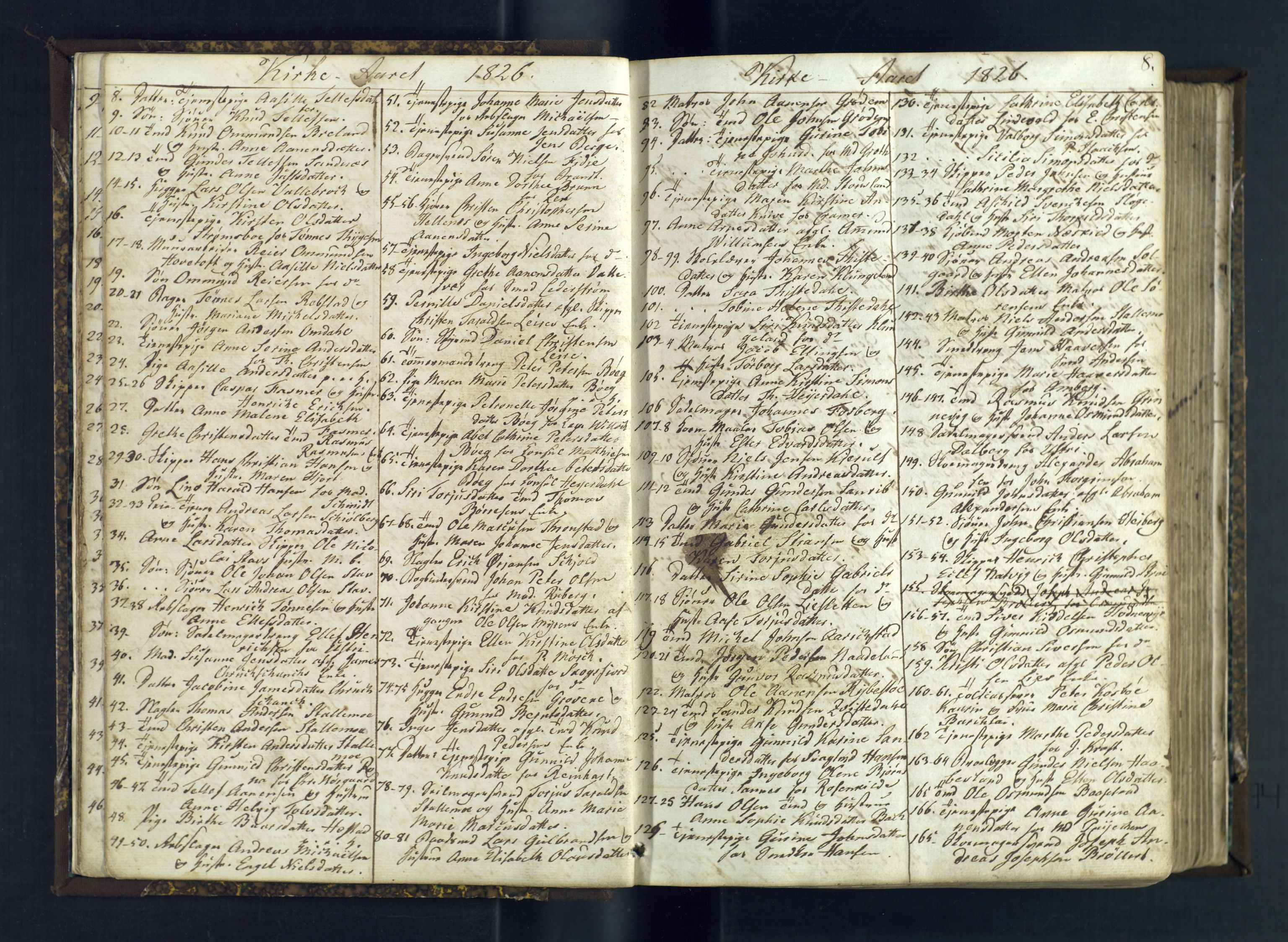 Kristiansand domprosti, AV/SAK-1112-0006/F/Fc/L0002: Communicants register no. C 1, 1826-1837, p. 8