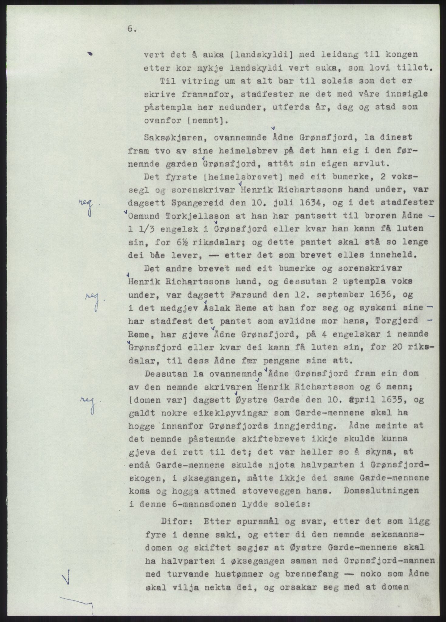 Samlinger til kildeutgivelse, Diplomavskriftsamlingen, AV/RA-EA-4053/H/Ha, p. 1261