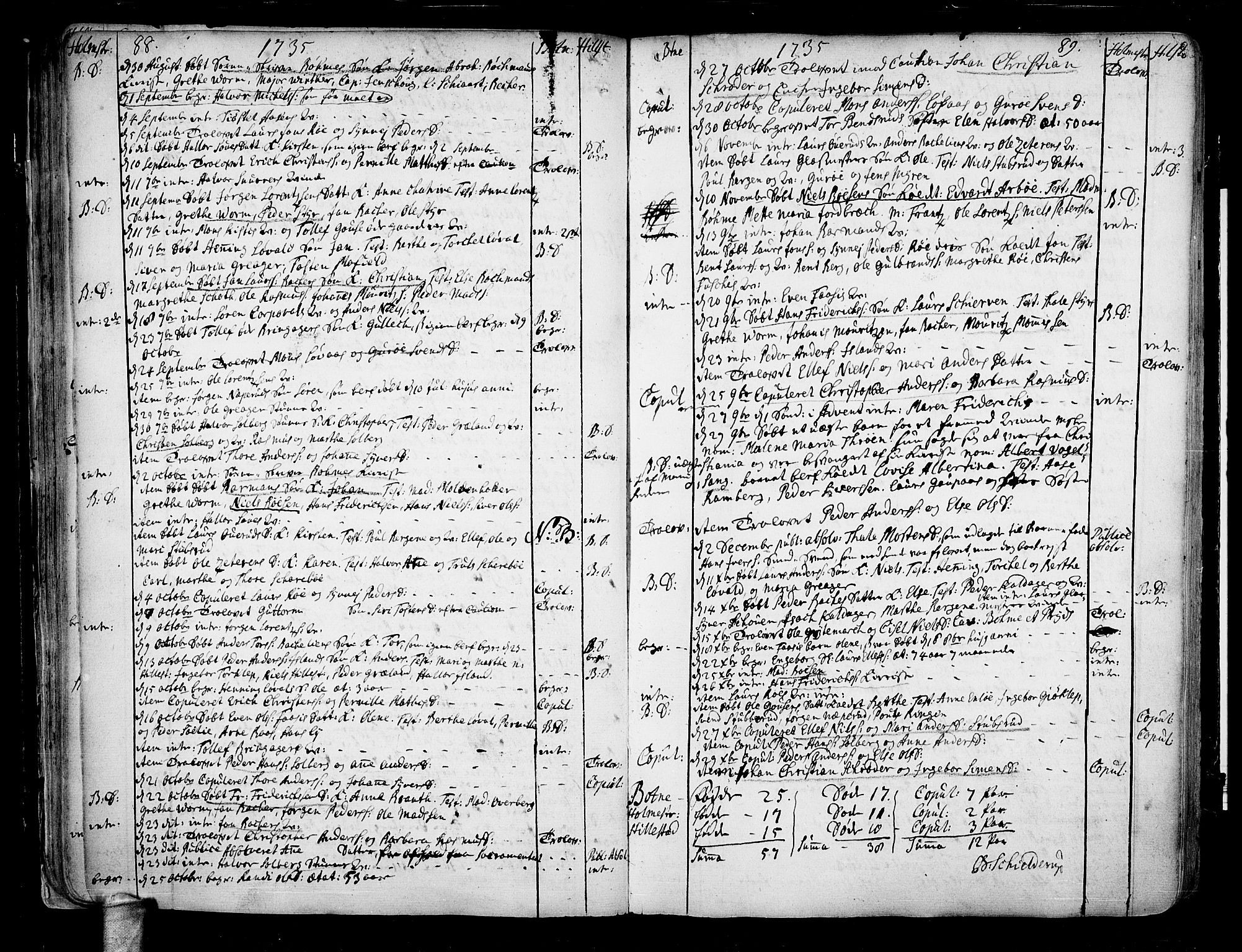 Botne kirkebøker, SAKO/A-340/F/Fa/L0001a: Parish register (official) no. I 1A, 1707-1778, p. 88-89