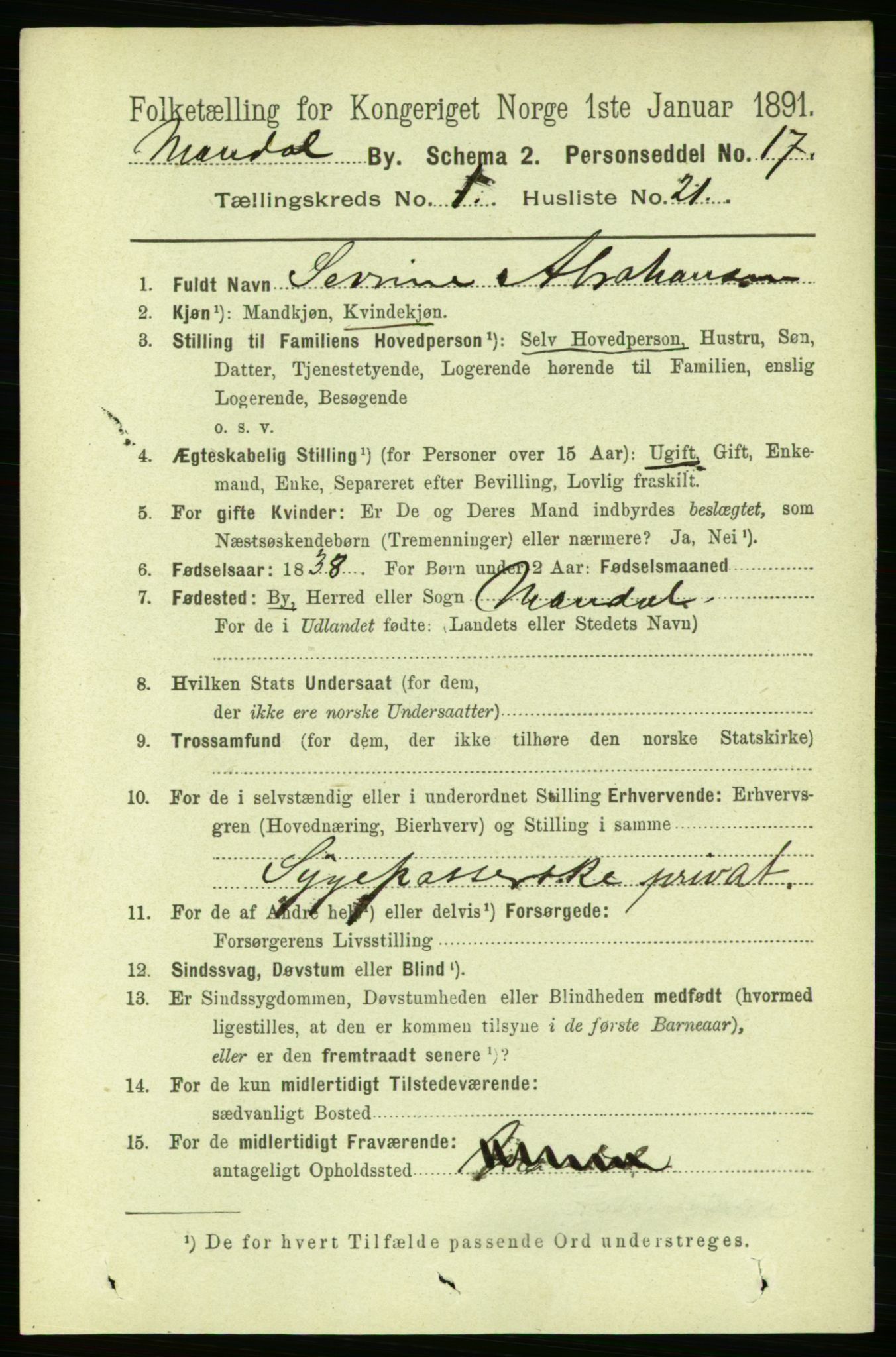 RA, 1891 census for 1002 Mandal, 1891, p. 1504