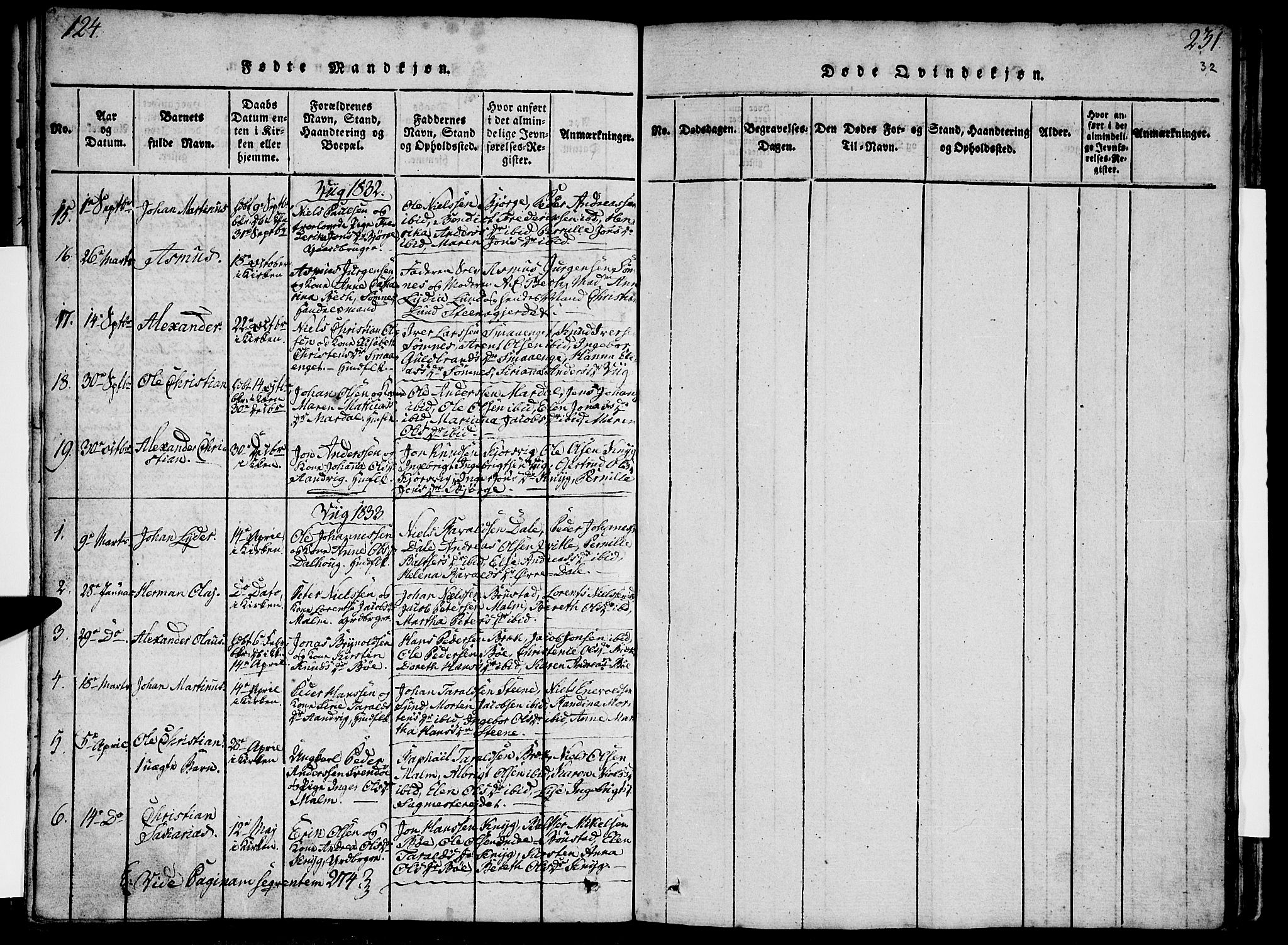 Ministerialprotokoller, klokkerbøker og fødselsregistre - Nordland, AV/SAT-A-1459/812/L0175: Parish register (official) no. 812A04, 1820-1833, p. 124-125