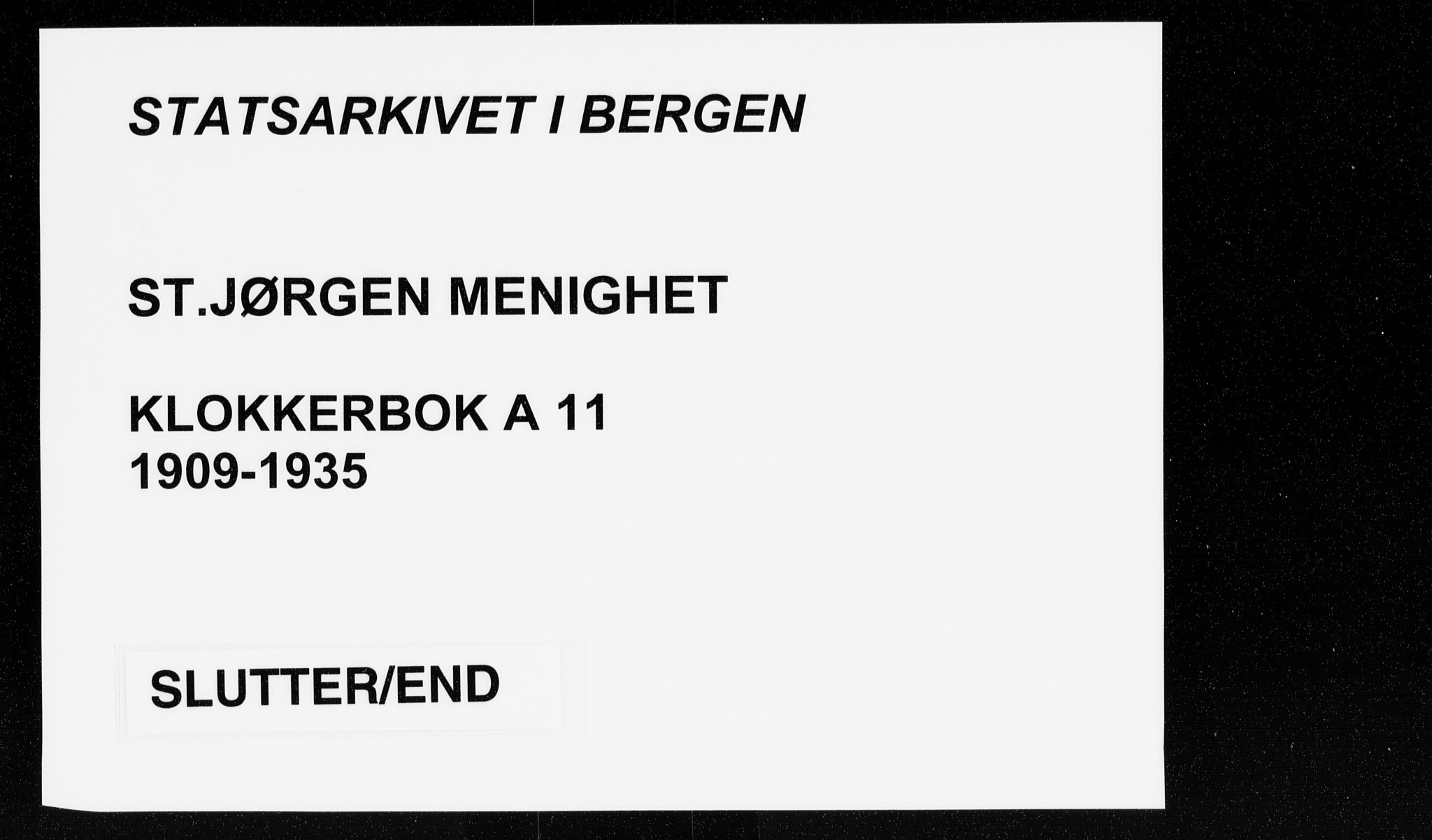 St. Jørgens hospital og Årstad sokneprestembete, AV/SAB-A-99934: Parish register (copy) no. A 11, 1909-1935