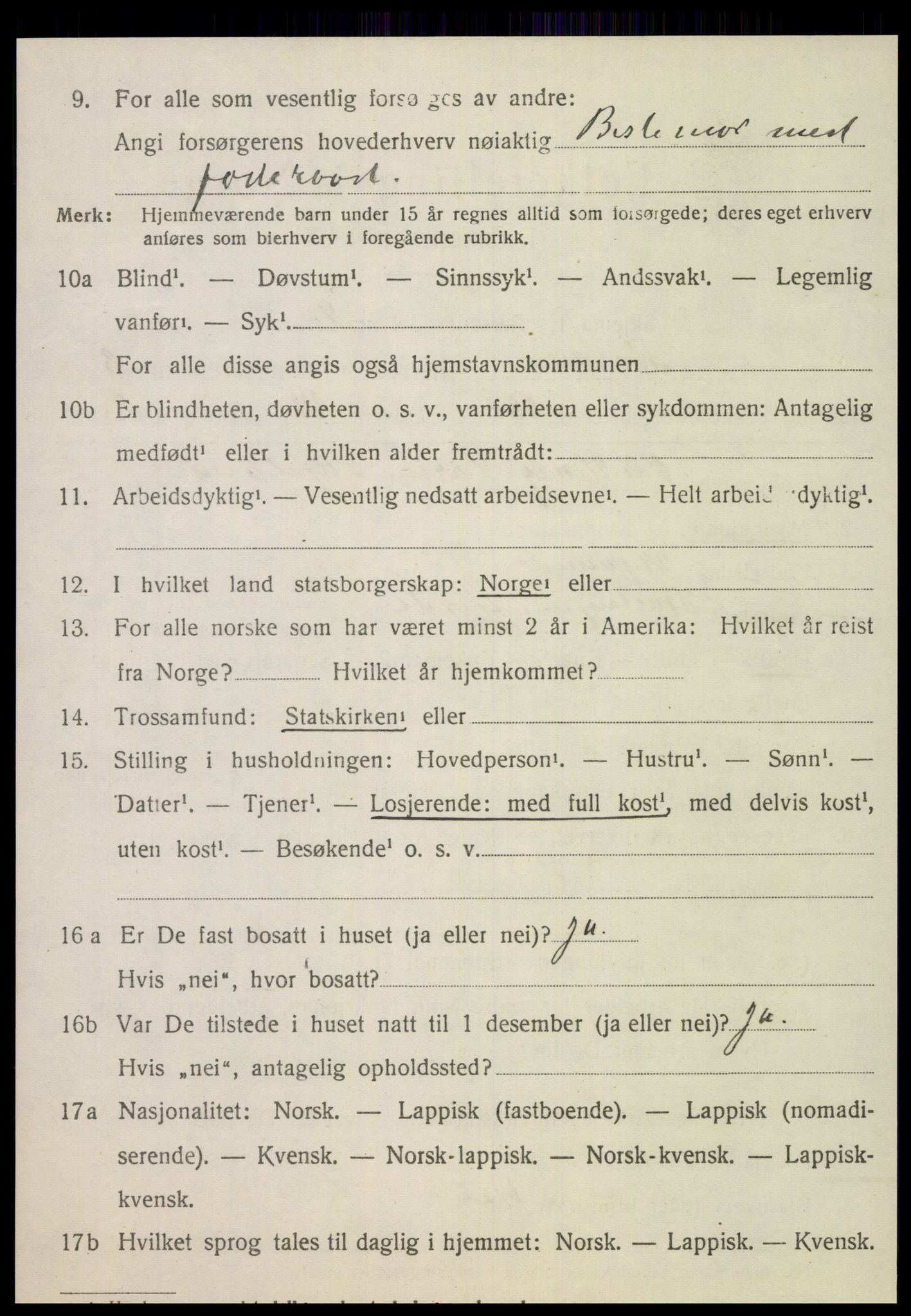 SAT, 1920 census for Nordli, 1920, p. 1644