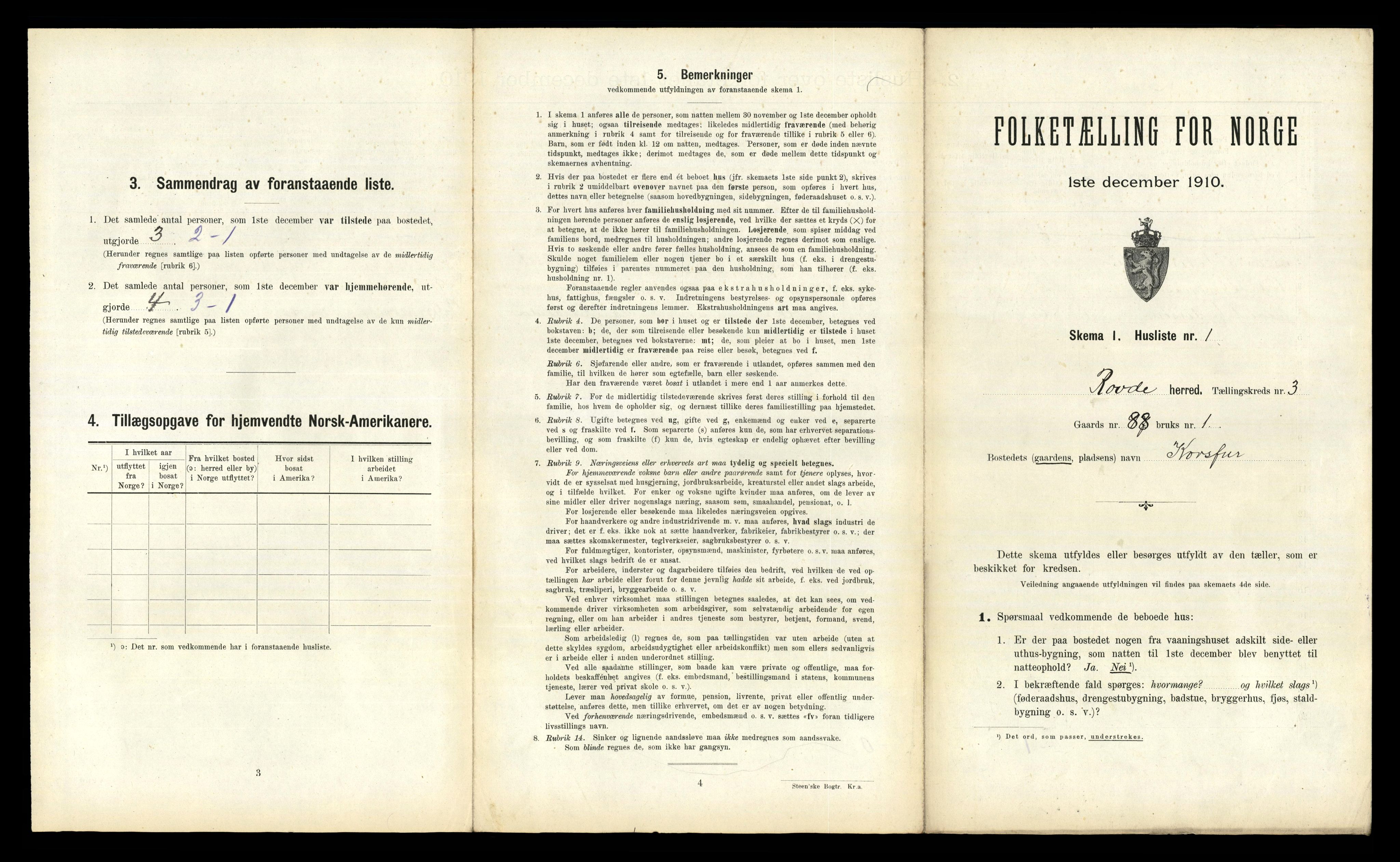 RA, 1910 census for Rovde, 1910, p. 124