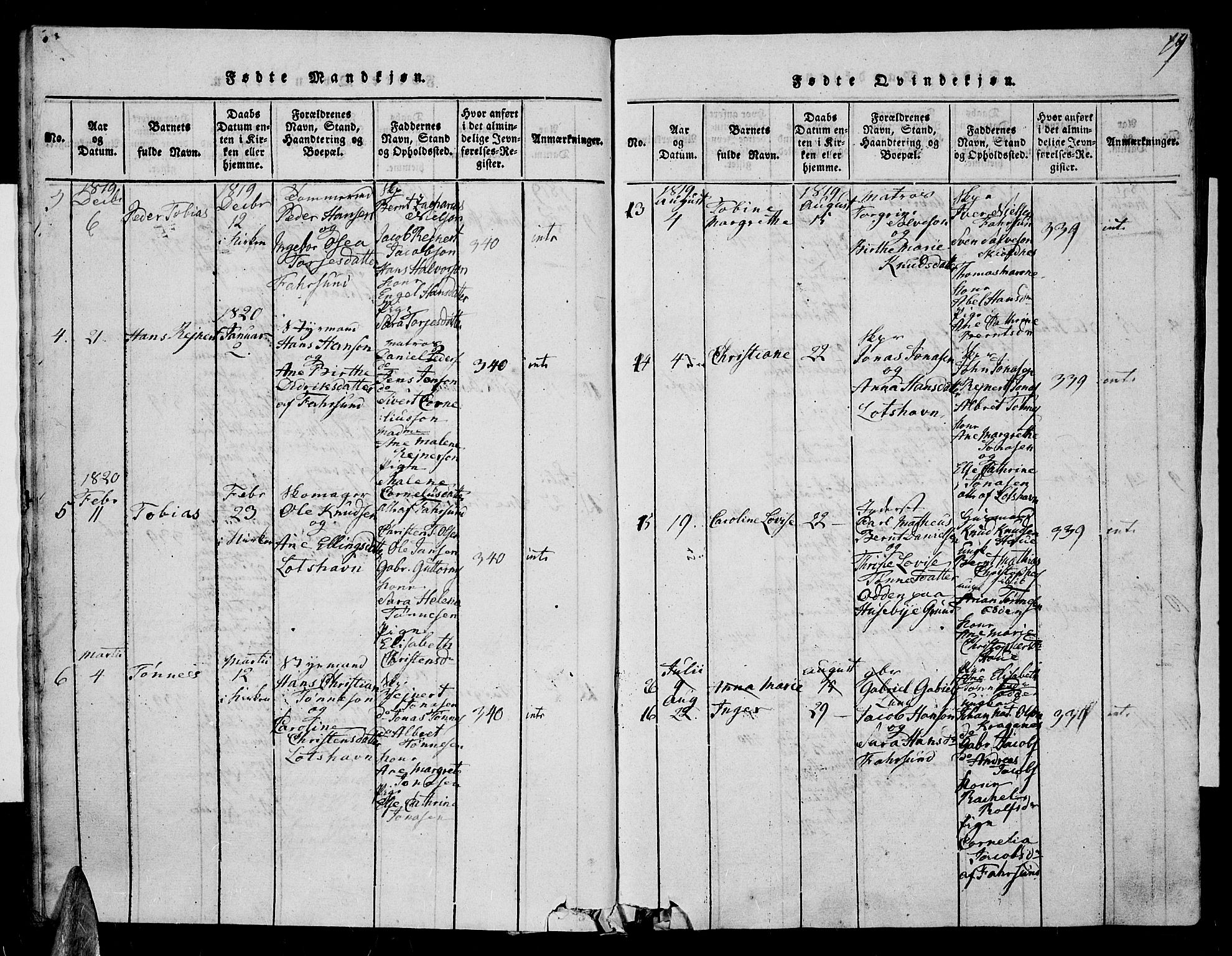 Farsund sokneprestkontor, AV/SAK-1111-0009/F/Fa/L0002: Parish register (official) no. A 2, 1815-1836, p. 19