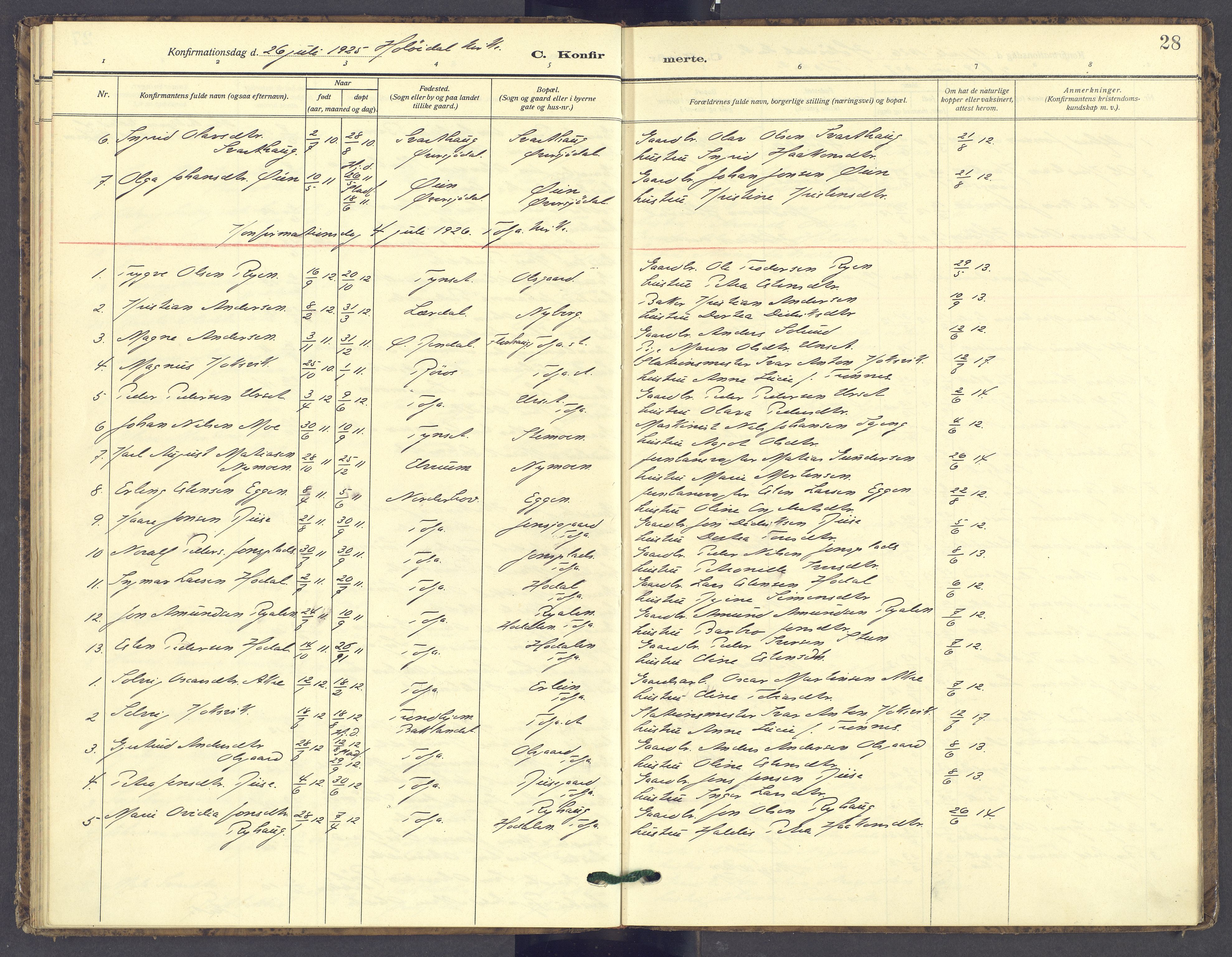 Tolga prestekontor, AV/SAH-PREST-062/K/L0016: Parish register (official) no. 16, 1908-1957, p. 28