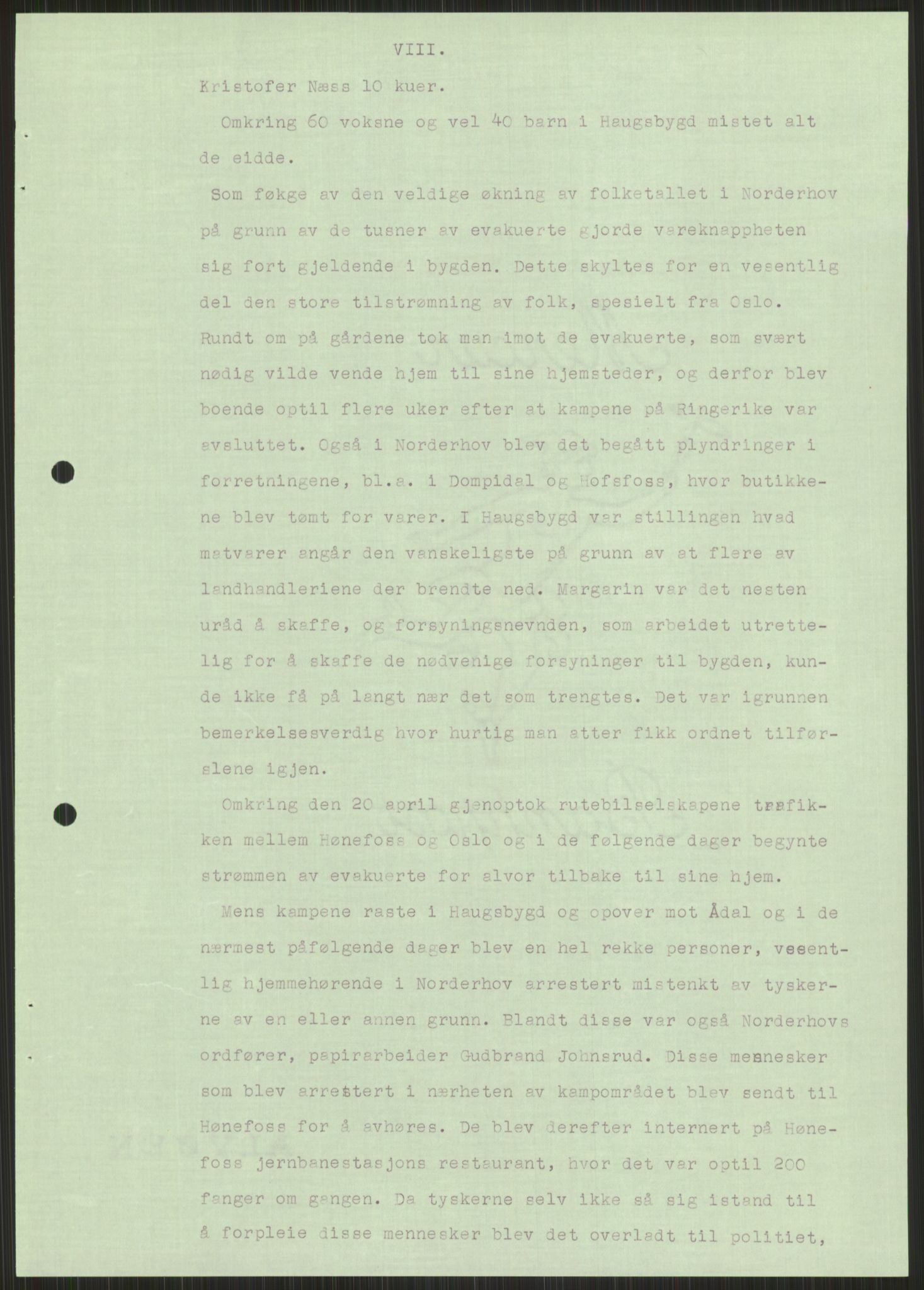 Forsvaret, Forsvarets krigshistoriske avdeling, AV/RA-RAFA-2017/Y/Ya/L0014: II-C-11-31 - Fylkesmenn.  Rapporter om krigsbegivenhetene 1940., 1940, p. 455