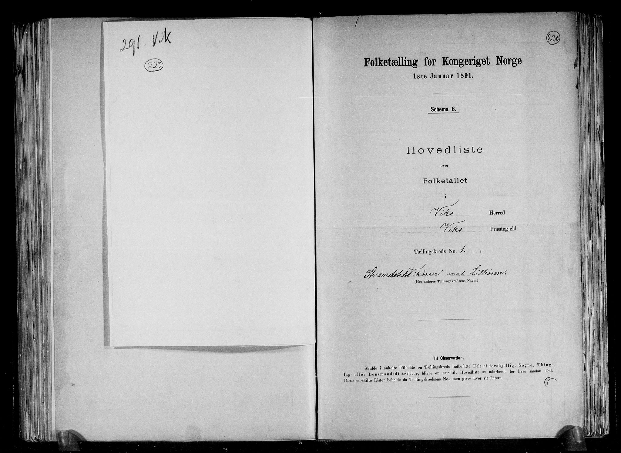 RA, 1891 census for 1417 Vik, 1891, p. 5