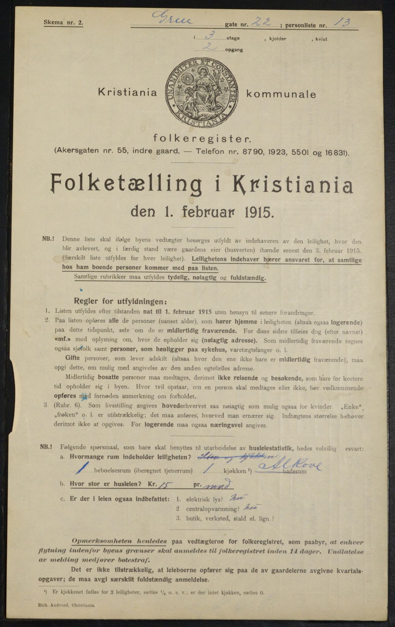 OBA, Municipal Census 1915 for Kristiania, 1915, p. 30243