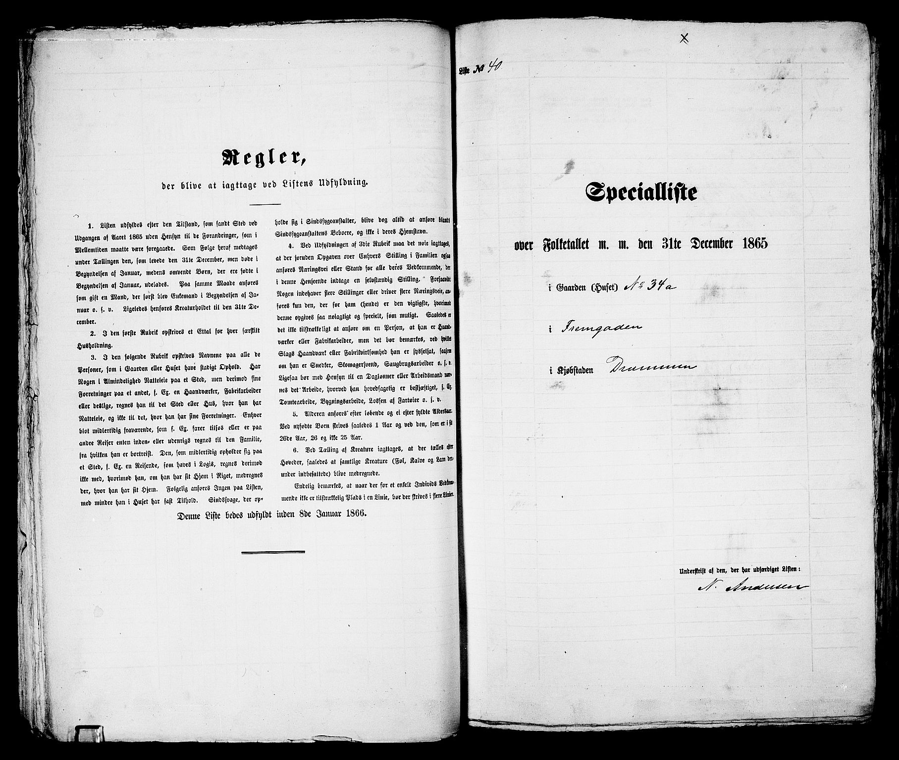 RA, 1865 census for Bragernes in Drammen, 1865, p. 97