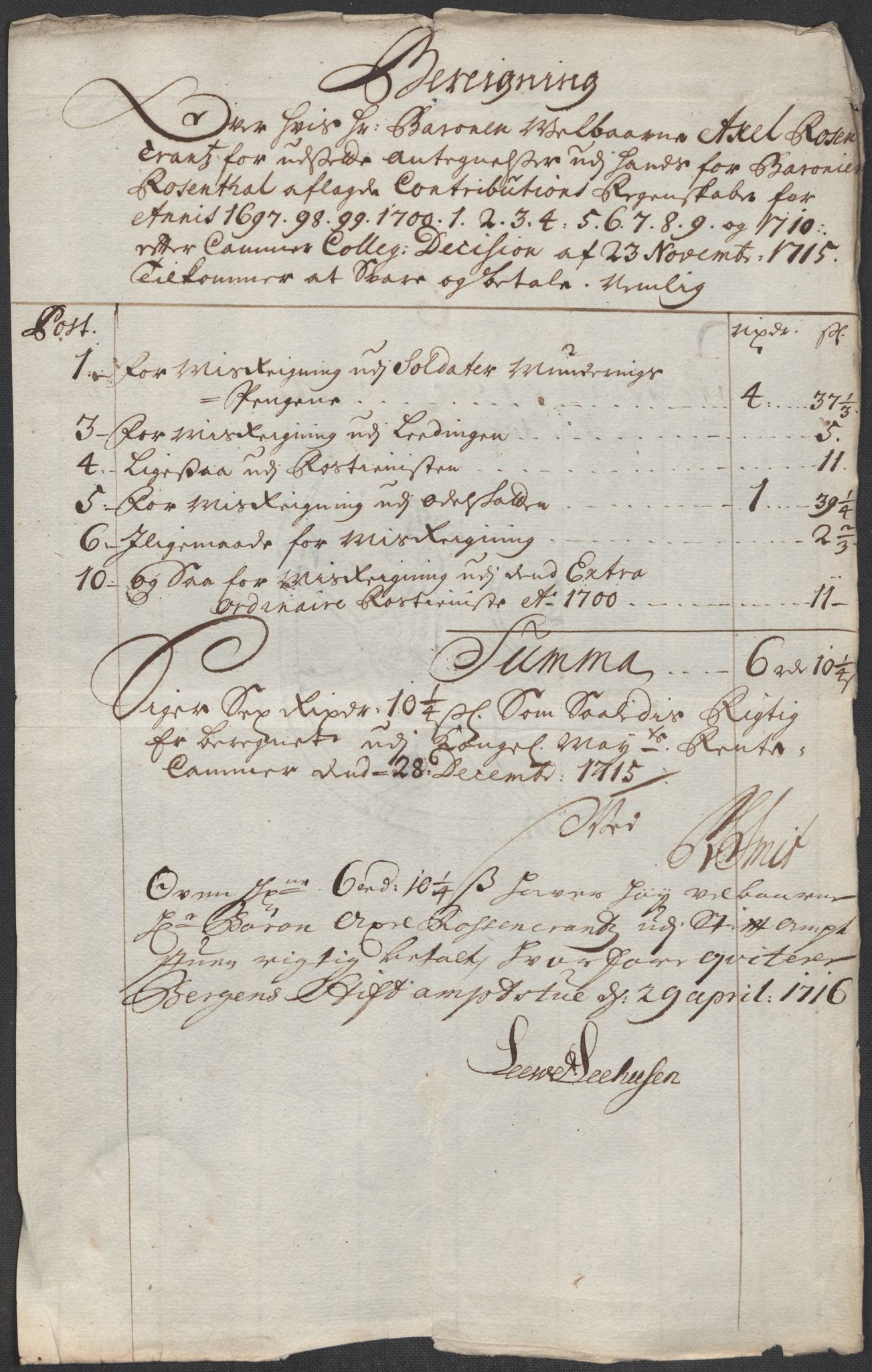 Rentekammeret inntil 1814, Reviderte regnskaper, Fogderegnskap, RA/EA-4092/R49/L3139: Fogderegnskap Rosendal Baroni, 1715-1717, p. 83