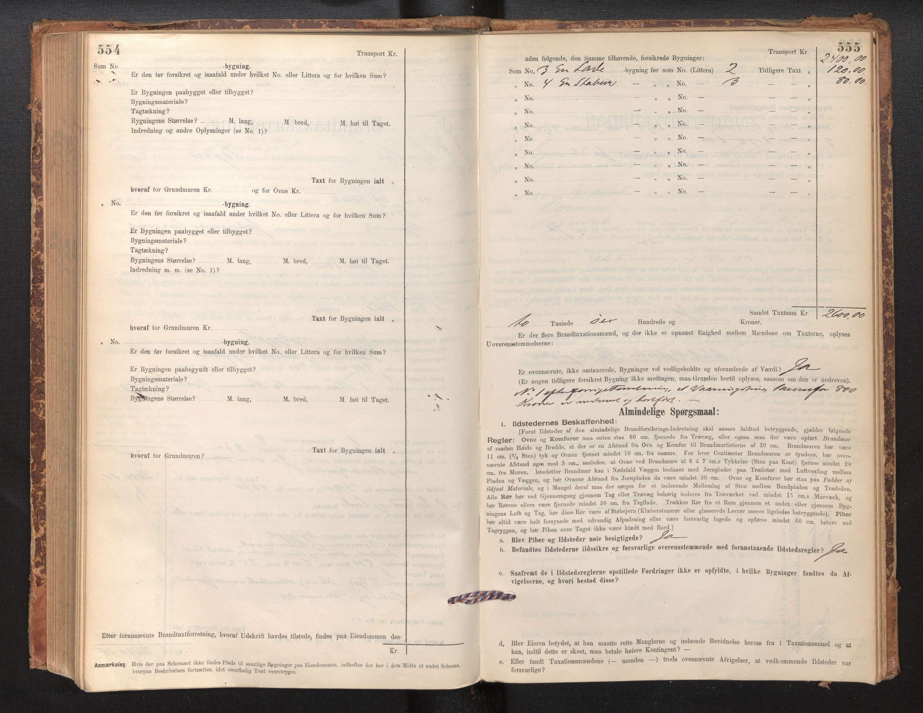 Lensmannen i Sogndal, AV/SAB-A-29901/0012/L0008: Branntakstprotokoll, skjematakst, 1895-1906, p. 554-555