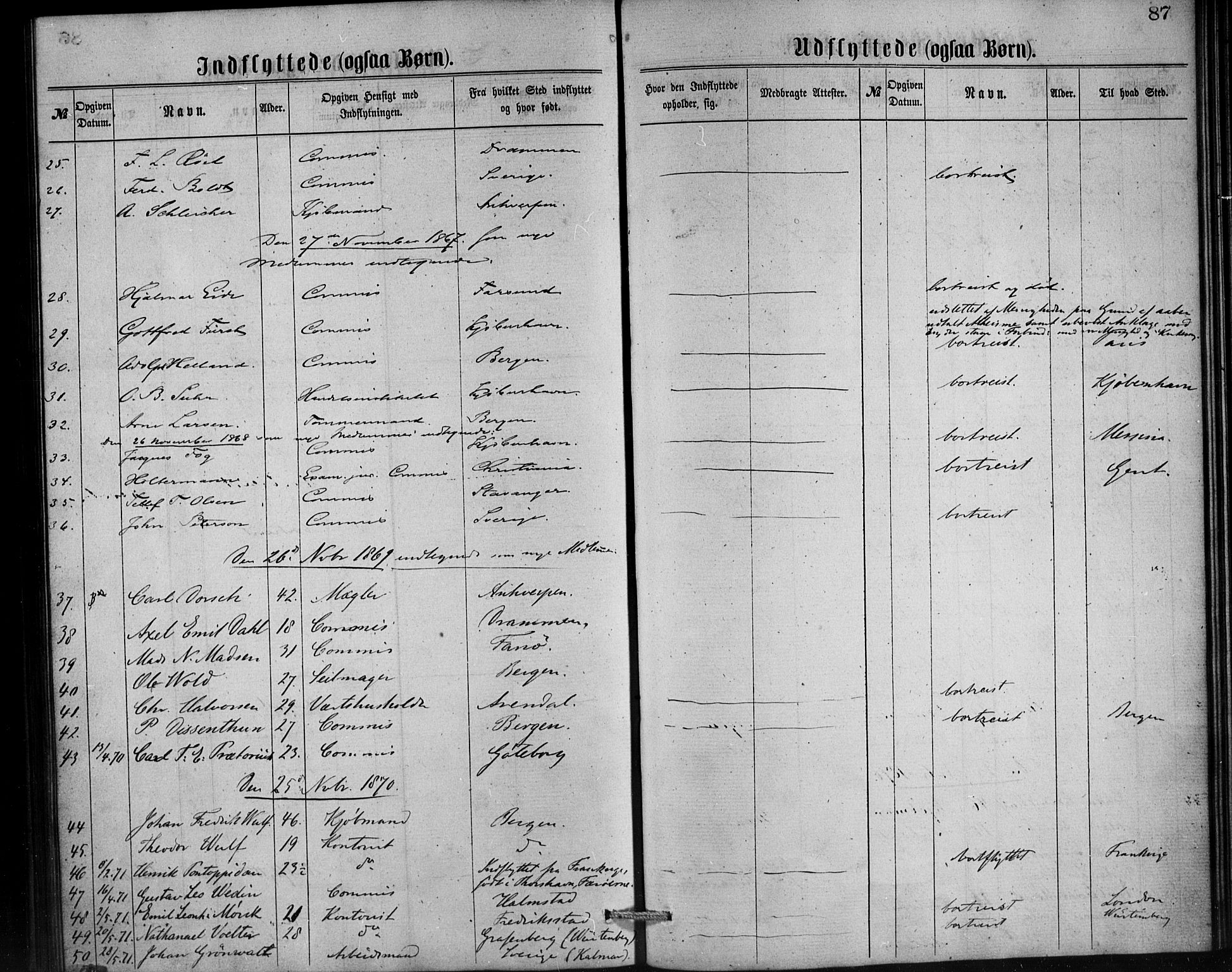 Den norske sjømannsmisjon i utlandet/Antwerpen, SAB/SAB/PA-0105/H/Ha/L0001: Parish register (official) no. A 1, 1865-1887, p. 87