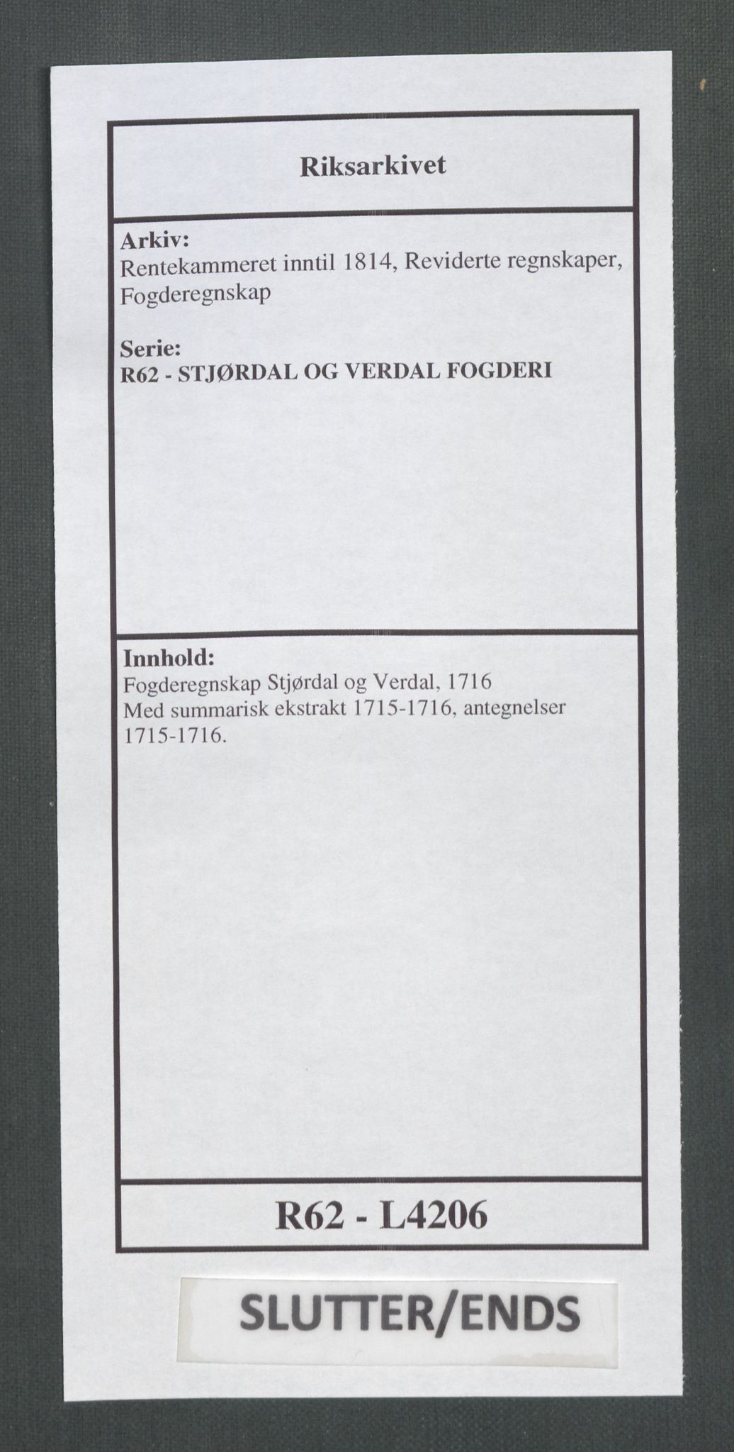 Rentekammeret inntil 1814, Reviderte regnskaper, Fogderegnskap, AV/RA-EA-4092/R62/L4206: Fogderegnskap Stjørdal og Verdal, 1716, p. 471