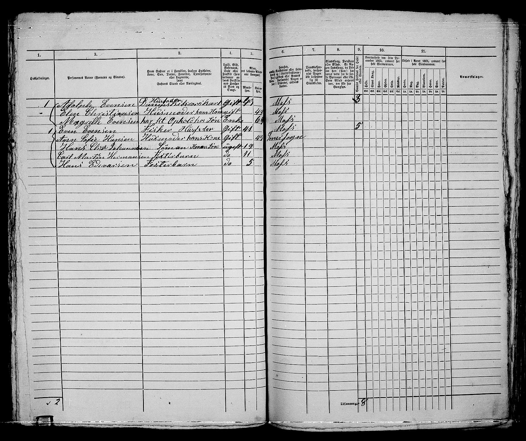 RA, 1865 census for Moss/Moss, 1865, p. 585