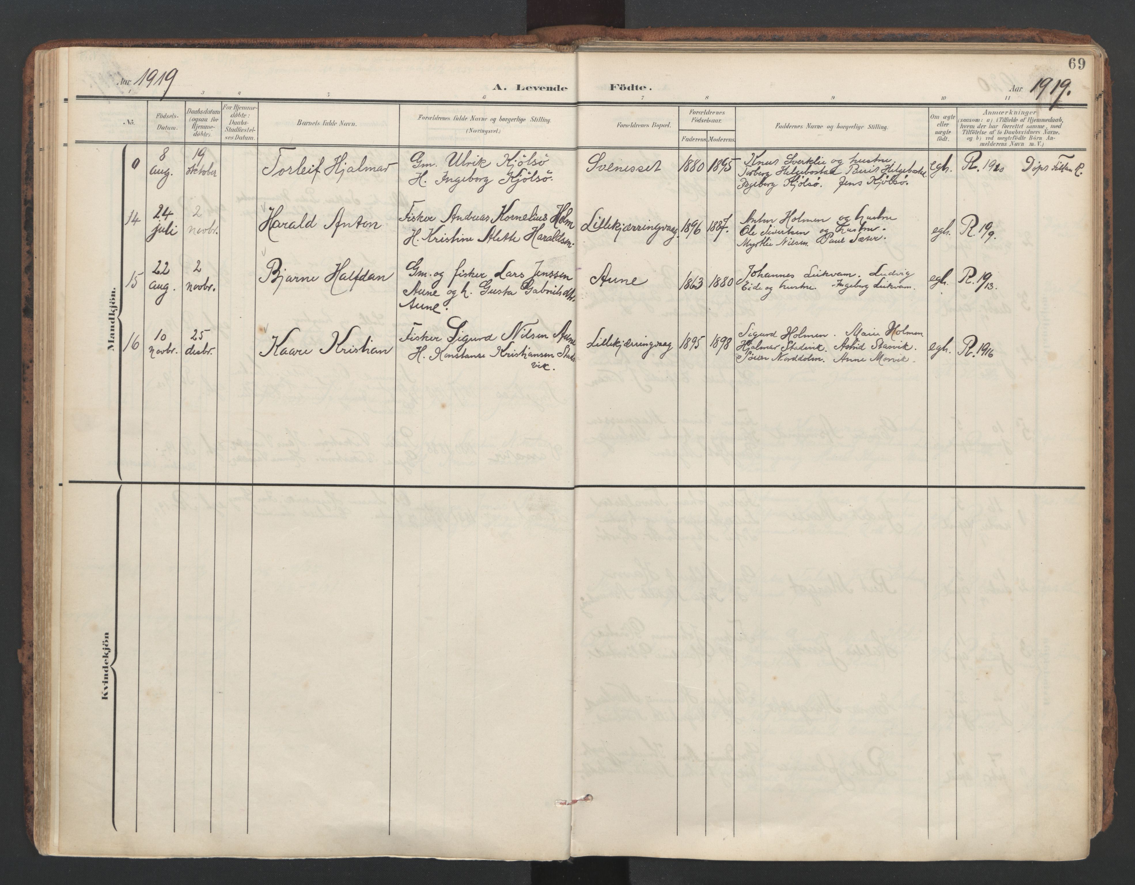 Ministerialprotokoller, klokkerbøker og fødselsregistre - Sør-Trøndelag, SAT/A-1456/634/L0537: Parish register (official) no. 634A13, 1896-1922, p. 69