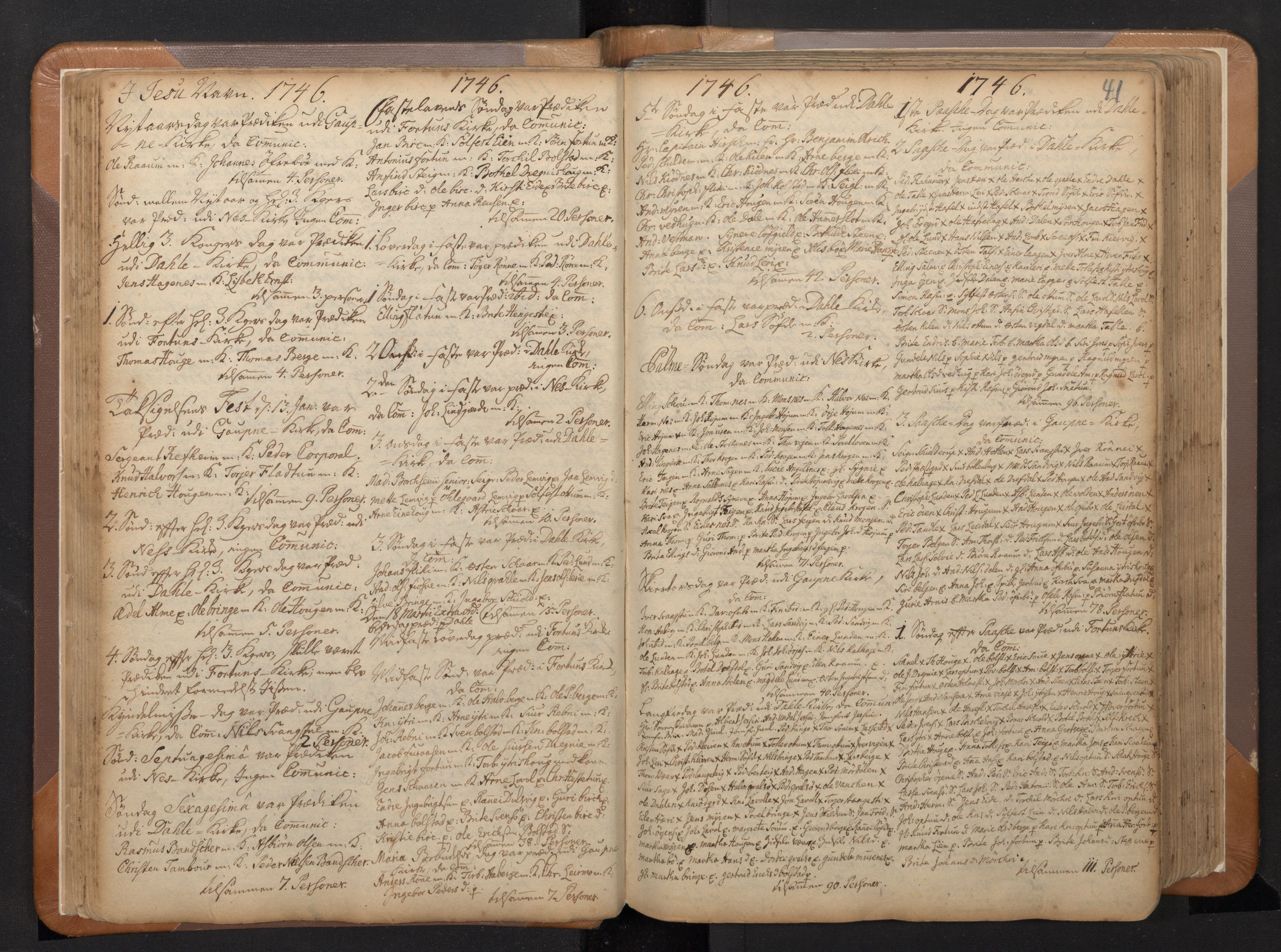 Luster sokneprestembete, SAB/A-81101/H/Haa/Haaa/L0002: Parish register (official) no. A 2, 1751-1796, p. 40b-41a