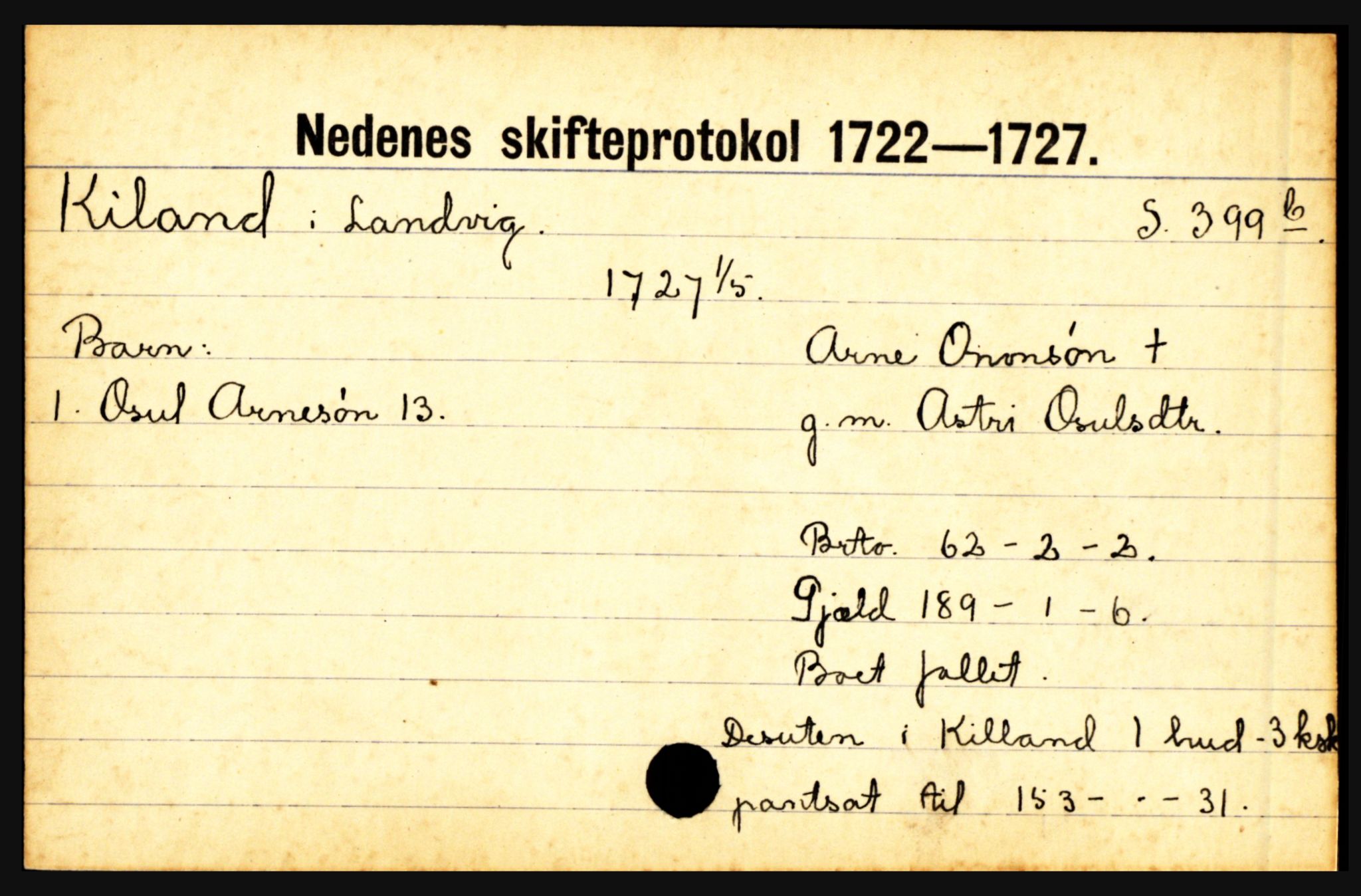 Nedenes sorenskriveri før 1824, AV/SAK-1221-0007/H, p. 14569