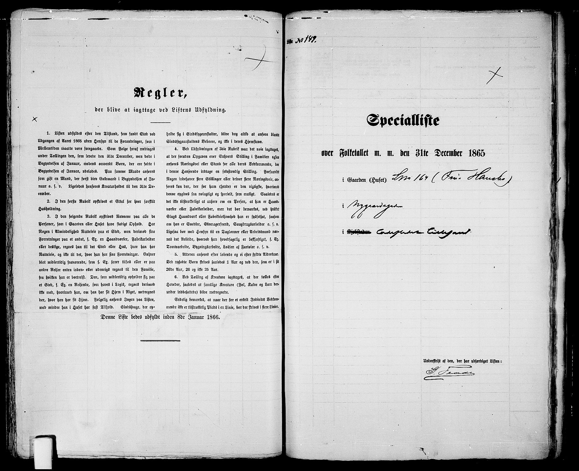 RA, 1865 census for Vestre Moland/Lillesand, 1865, p. 307