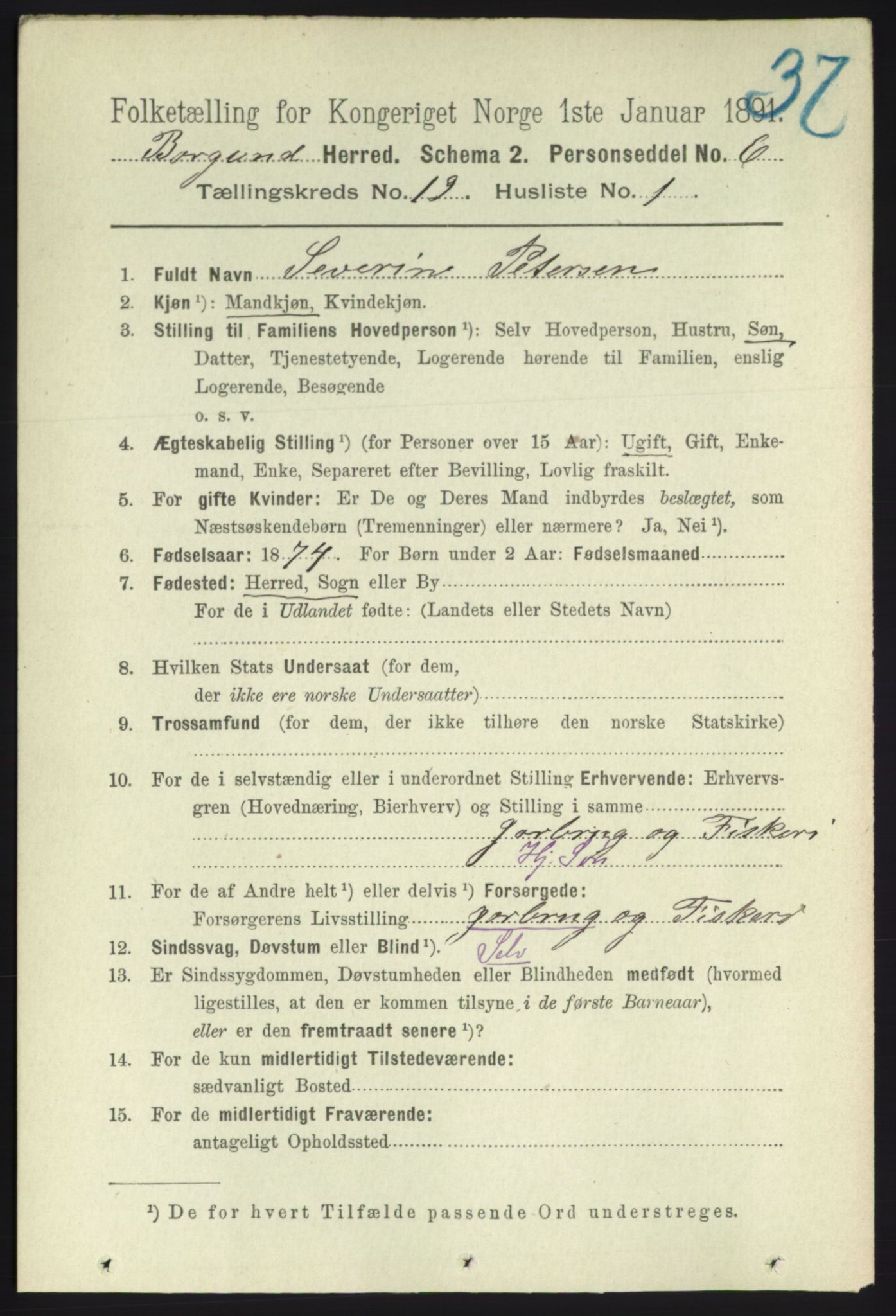 RA, 1891 census for 1531 Borgund, 1891, p. 5970