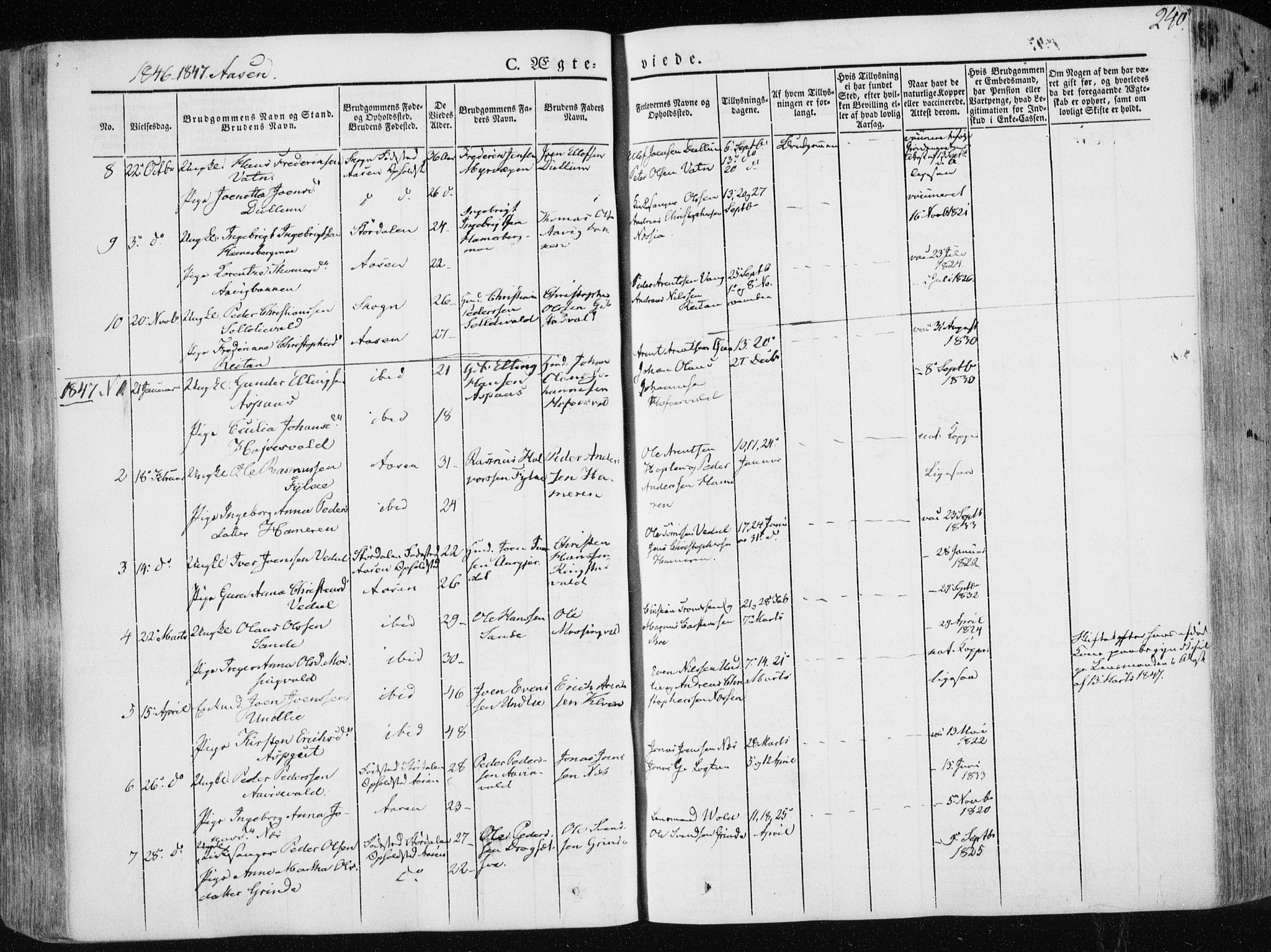 Ministerialprotokoller, klokkerbøker og fødselsregistre - Nord-Trøndelag, SAT/A-1458/713/L0115: Parish register (official) no. 713A06, 1838-1851, p. 240