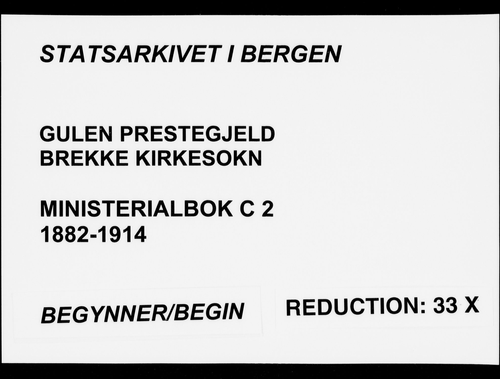 Gulen sokneprestembete, AV/SAB-A-80201/H/Haa/Haac/L0002: Parish register (official) no. C  2, 1882-1914