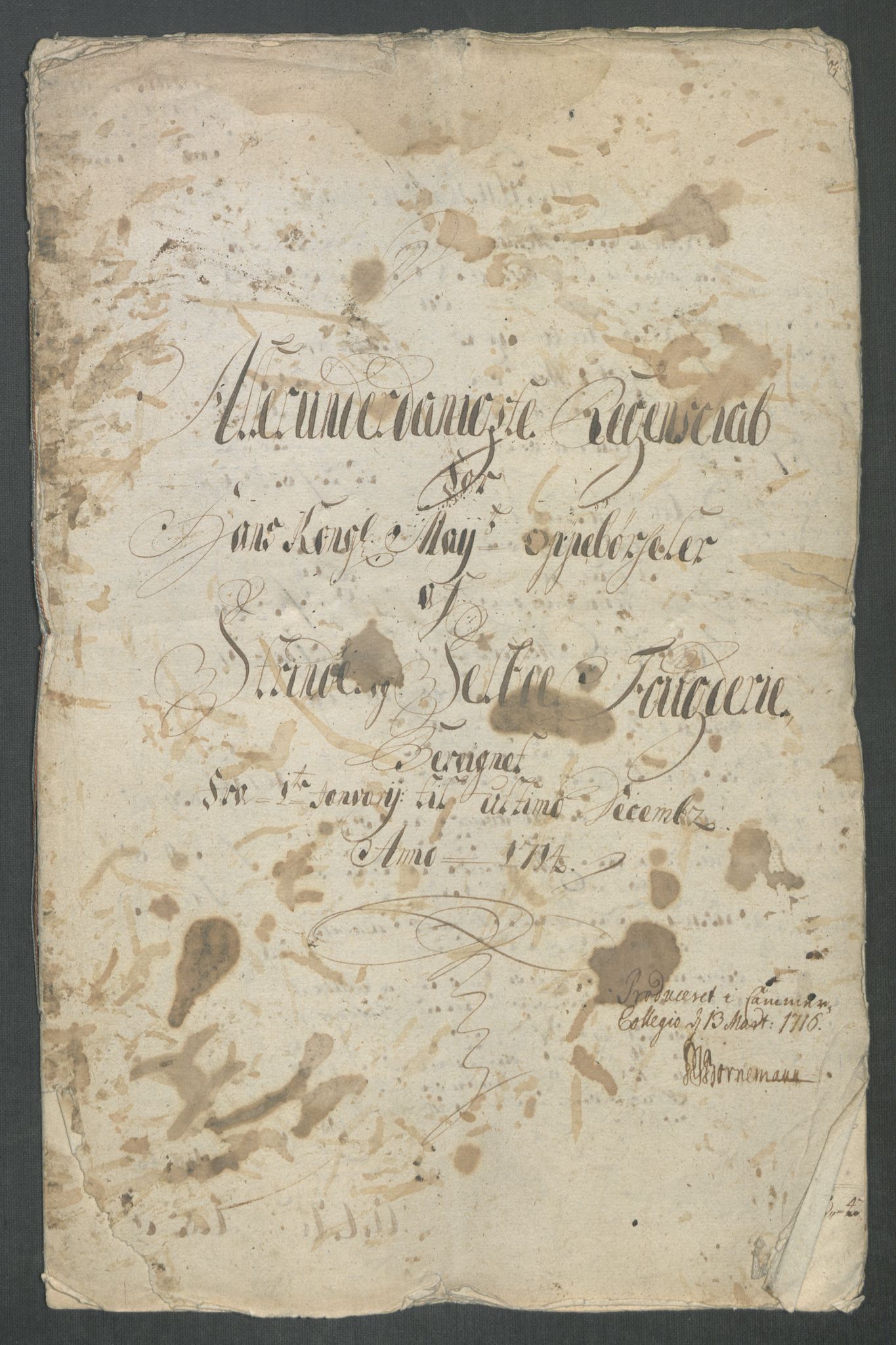 Rentekammeret inntil 1814, Reviderte regnskaper, Fogderegnskap, AV/RA-EA-4092/R61/L4114: Fogderegnskap Strinda og Selbu, 1714, p. 3