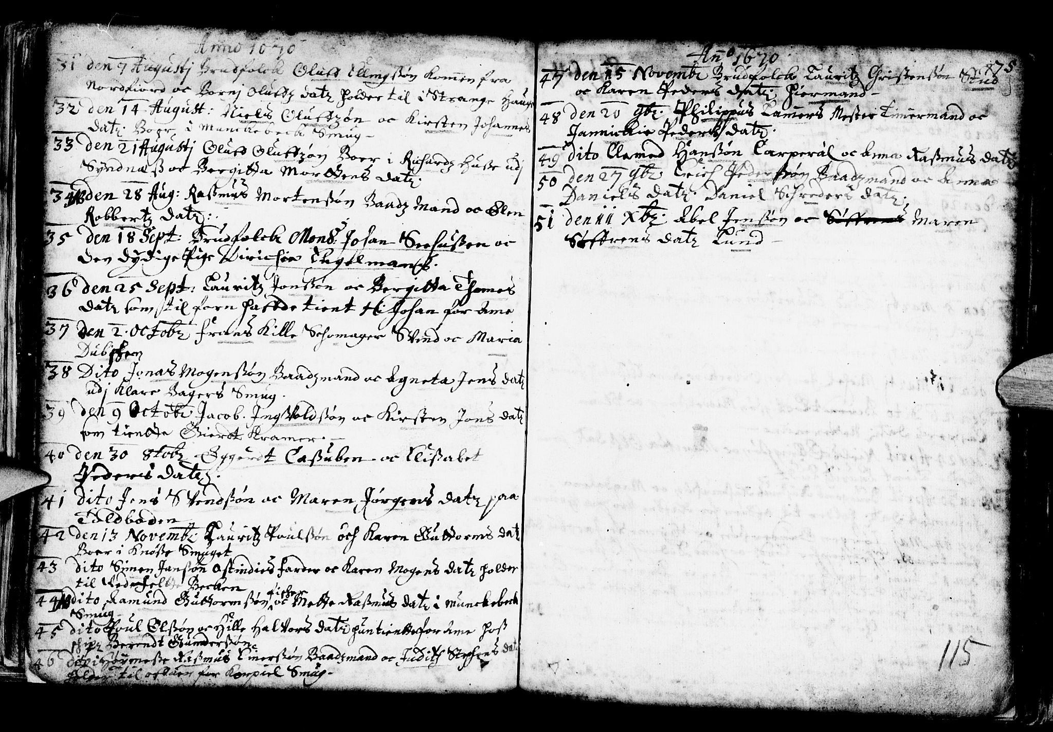 Nykirken Sokneprestembete, SAB/A-77101/H/Haa/L0001: Parish register (official) no. A 1, 1668-1820, p. 115