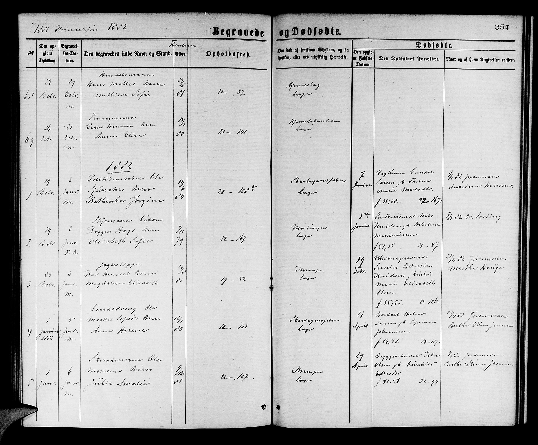 Korskirken sokneprestembete, SAB/A-76101/H/Hab: Parish register (copy) no. E 3, 1871-1883, p. 254