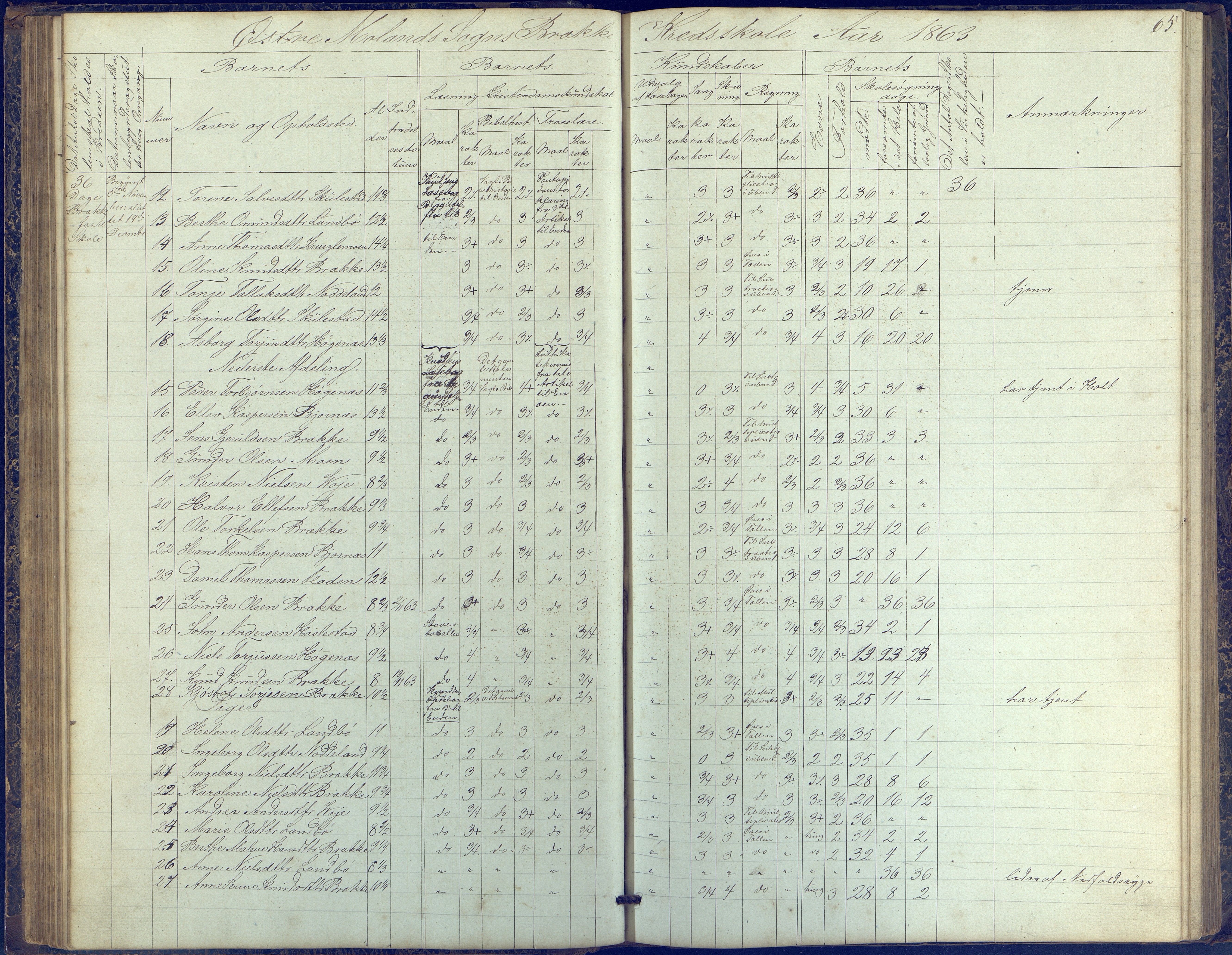 Austre Moland kommune, AAKS/KA0918-PK/09/09b/L0002: Skoleprotokoll, 1852-1878, p. 65