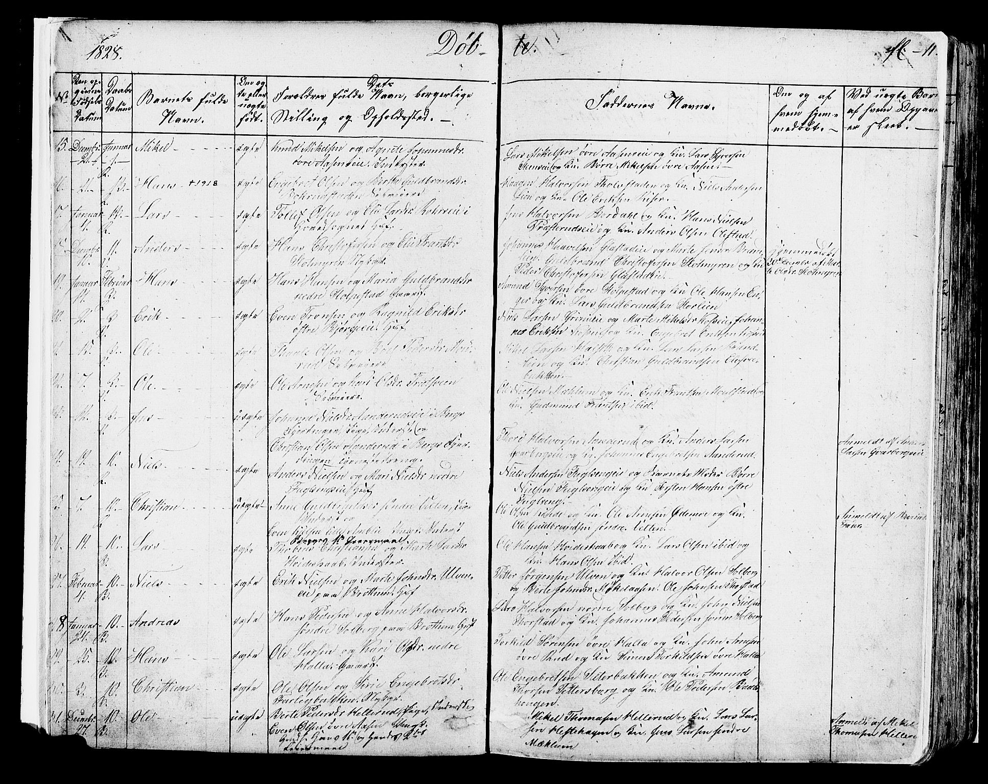 Ringsaker prestekontor, AV/SAH-PREST-014/K/Ka/L0007: Parish register (official) no. 7A, 1826-1837, p. 11