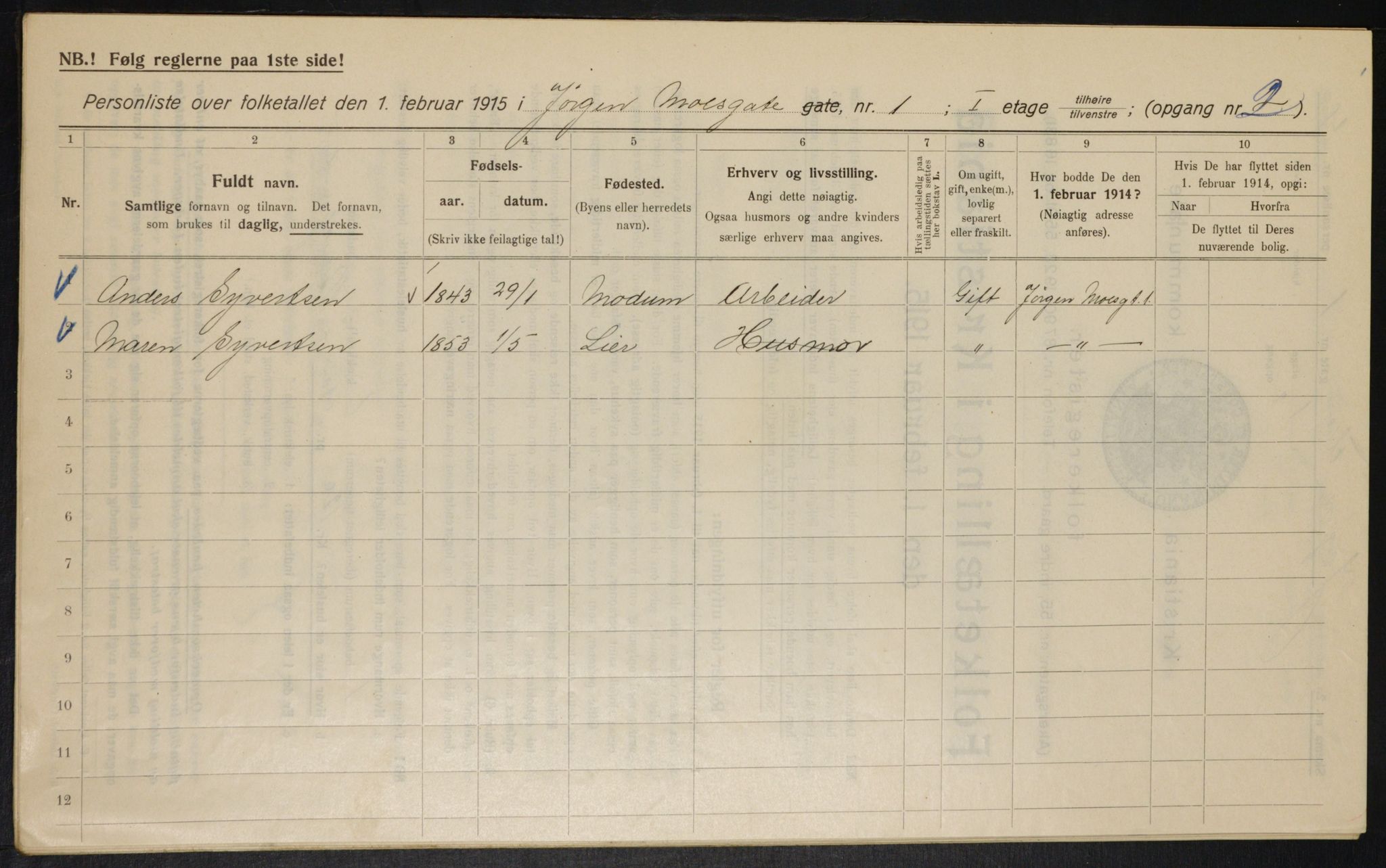 OBA, Municipal Census 1915 for Kristiania, 1915, p. 47223