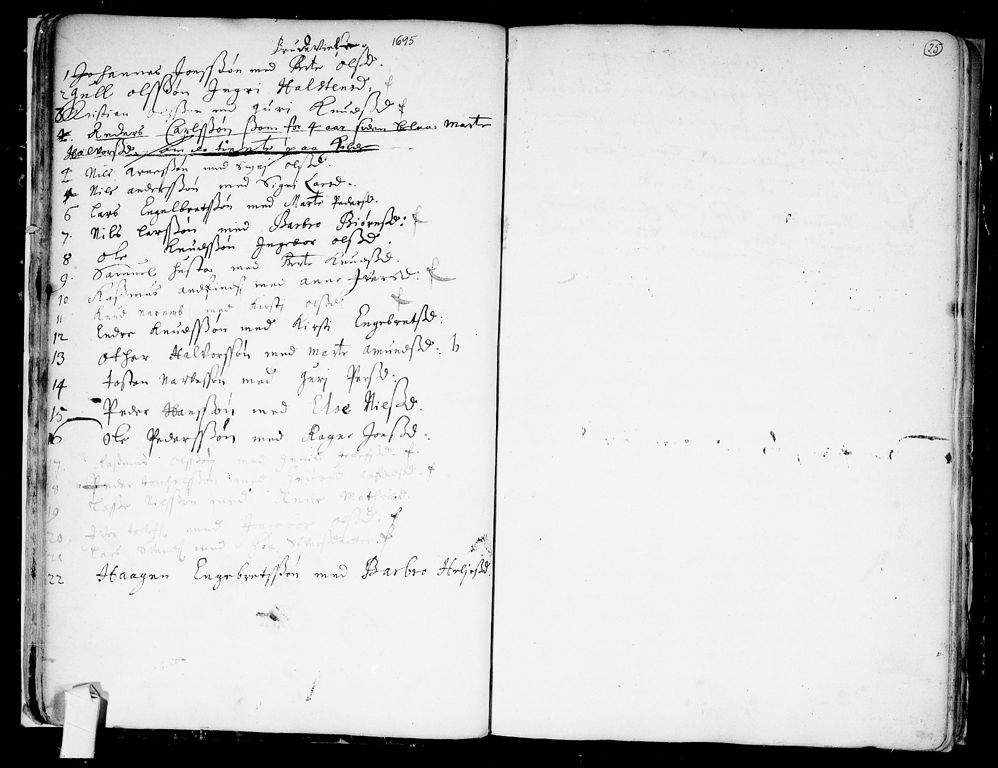 Nes kirkebøker, SAKO/A-236/F/Fa/L0001: Parish register (official) no. 1, 1693-1706, p. 25