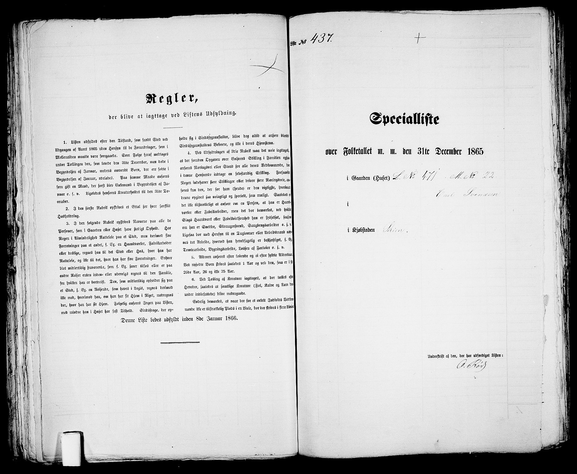 RA, 1865 census for Skien, 1865, p. 899