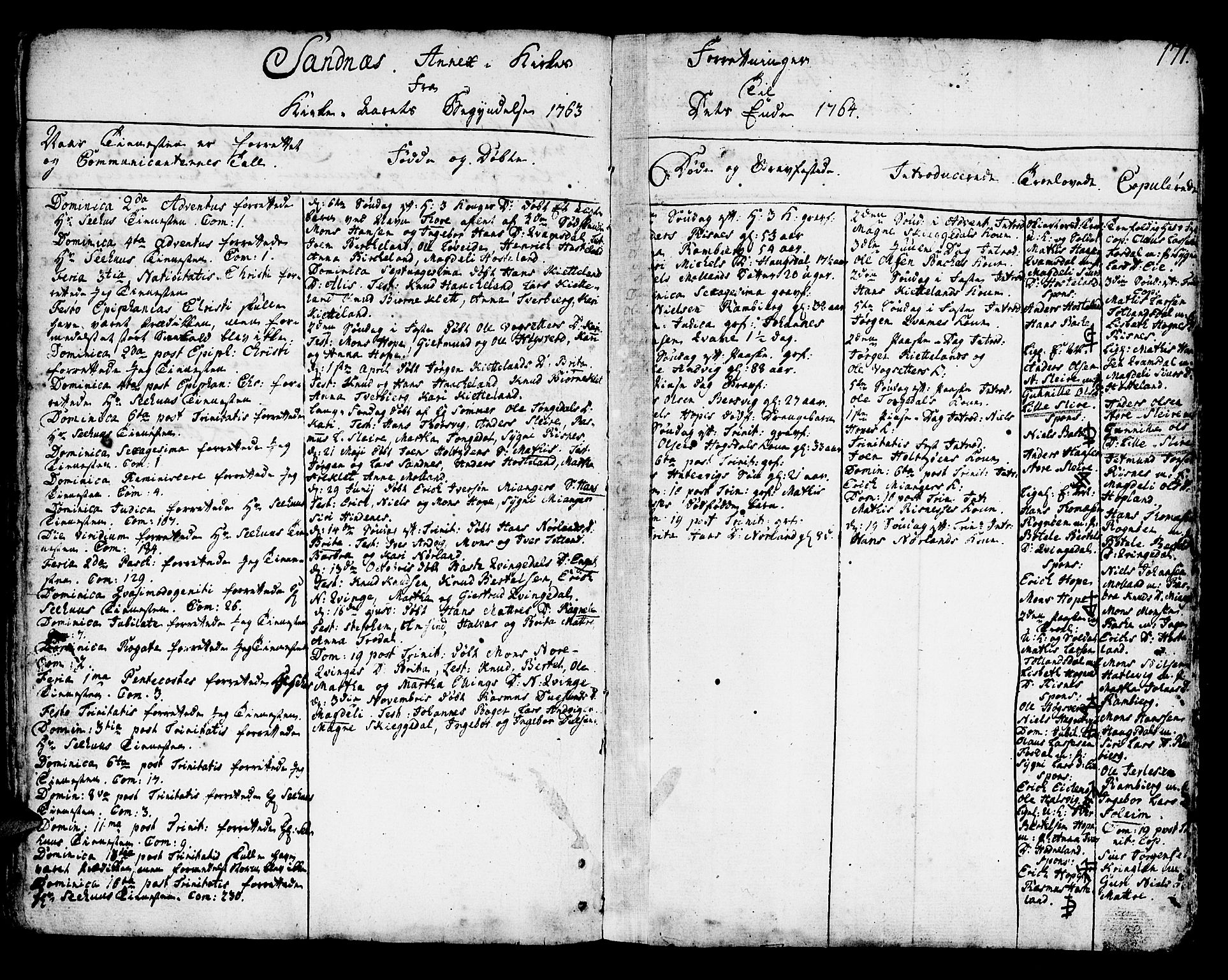 Lindås Sokneprestembete, SAB/A-76701/H/Haa: Parish register (official) no. A 3, 1748-1764, p. 171