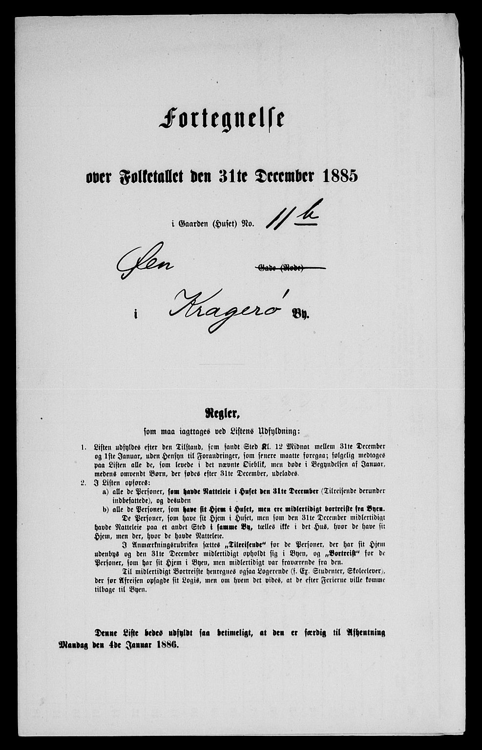 SAKO, 1885 census for 0801 Kragerø, 1885, p. 481