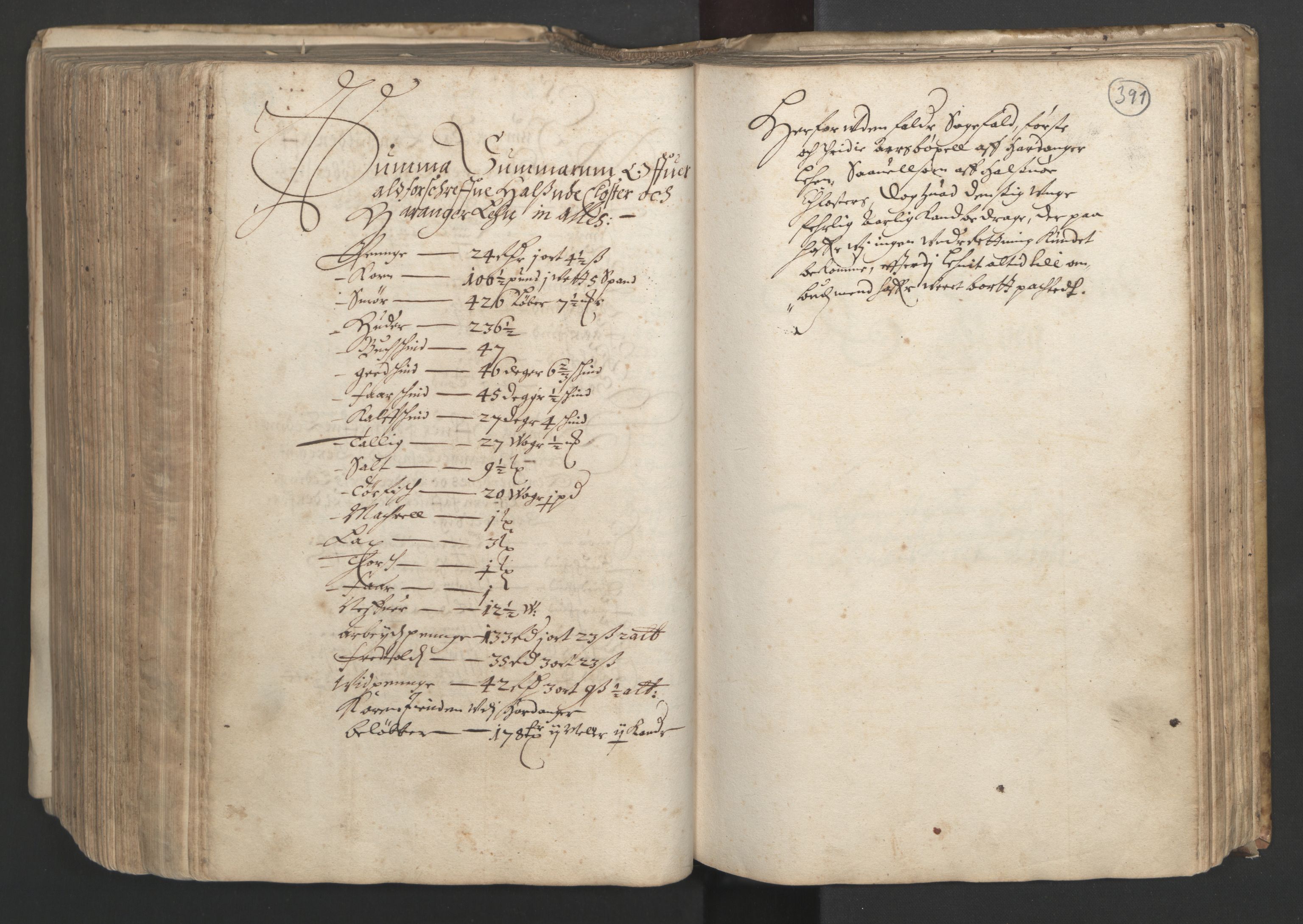 Rentekammeret inntil 1814, Realistisk ordnet avdeling, AV/RA-EA-4070/L/L0025/0001: Bergen lagdømme: / [B]: Kronens jordebok. Nordhordland, Sunnhordland, Ytre Sogn, Indre Sogn, Sunnfjord, Nordfjord, Sunnmøre, Hardanger med Halsnøy kloster, Lyse kloster, Apostelgodset, Munkeliv og St. Hans kloster, Alle helgen gods, Lagstolen gods, Ove Jenssøns gods på Voss, 1661, p. 390b-391a