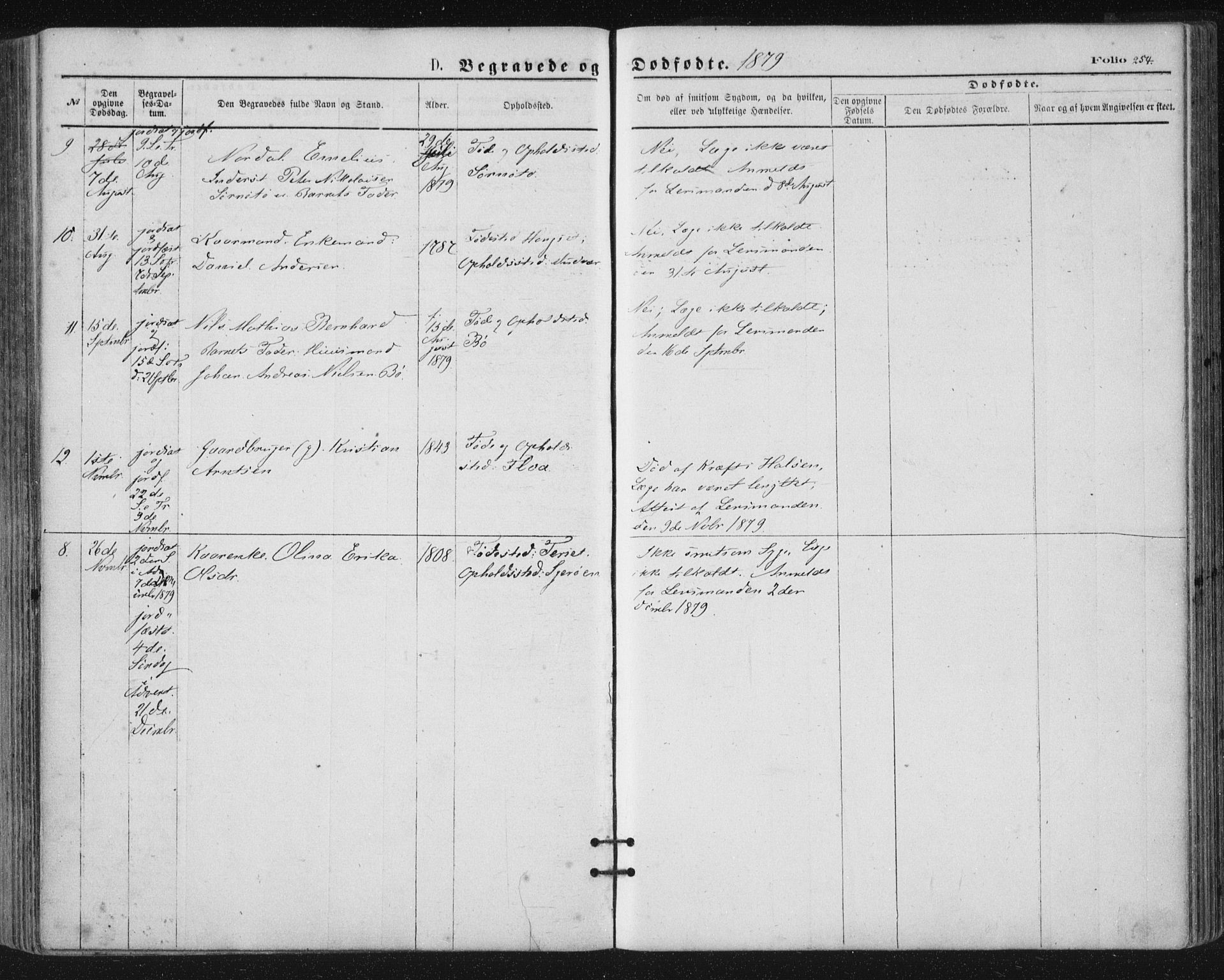 Ministerialprotokoller, klokkerbøker og fødselsregistre - Nordland, AV/SAT-A-1459/816/L0241: Parish register (official) no. 816A07, 1870-1885, p. 254