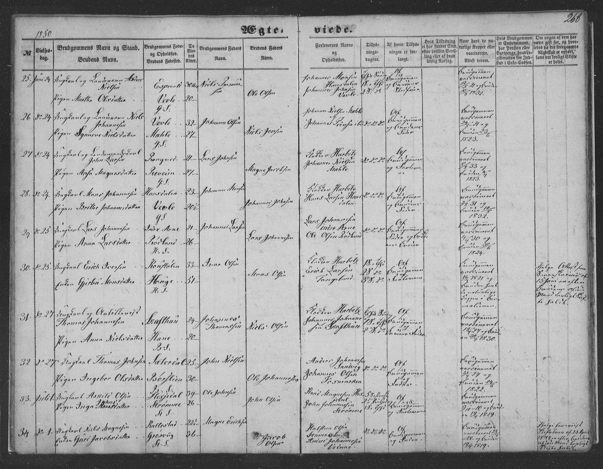 Haus sokneprestembete, AV/SAB-A-75601/H/Haa: Parish register (official) no. A 16 II, 1848-1857, p. 268