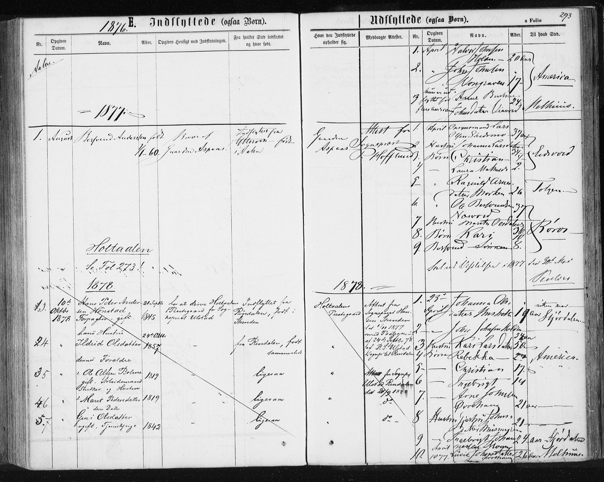 Ministerialprotokoller, klokkerbøker og fødselsregistre - Sør-Trøndelag, AV/SAT-A-1456/685/L0971: Parish register (official) no. 685A08 /3, 1870-1879, p. 293