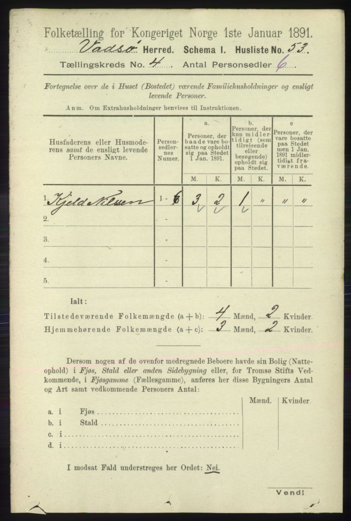 RA, 1891 census for 2029 Vadsø, 1891, p. 1196