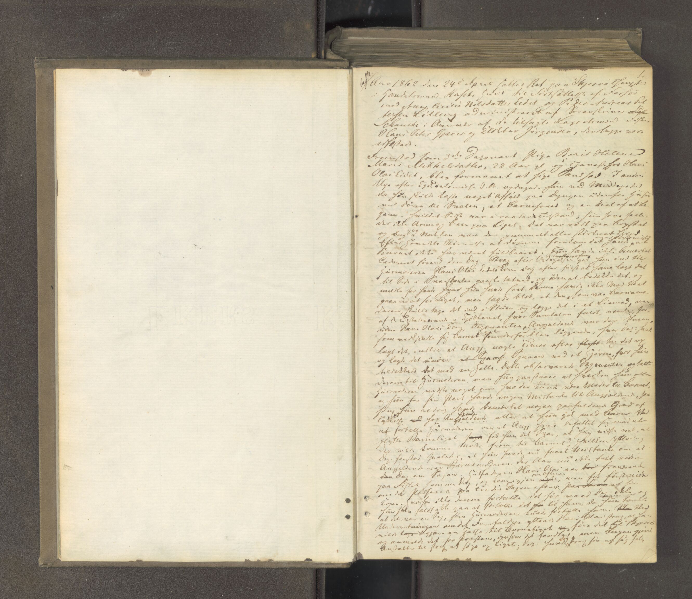 Tromsø sorenskriveri 1855-, AV/SATØ-S-0050/F/Fe/L0126: Ekstrarettsprotokoll med register, 1862-1864, p. 1a