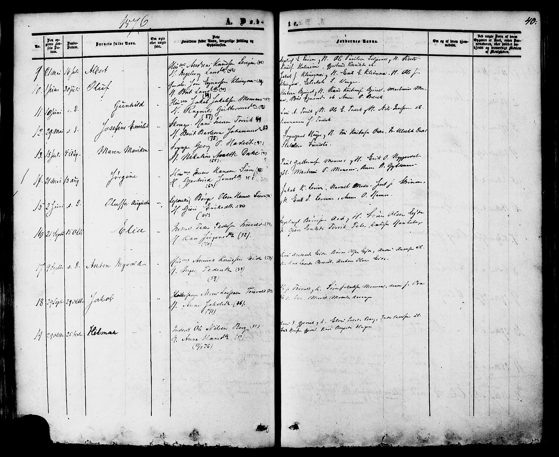 Ministerialprotokoller, klokkerbøker og fødselsregistre - Møre og Romsdal, AV/SAT-A-1454/542/L0552: Parish register (official) no. 542A02, 1854-1884, p. 40