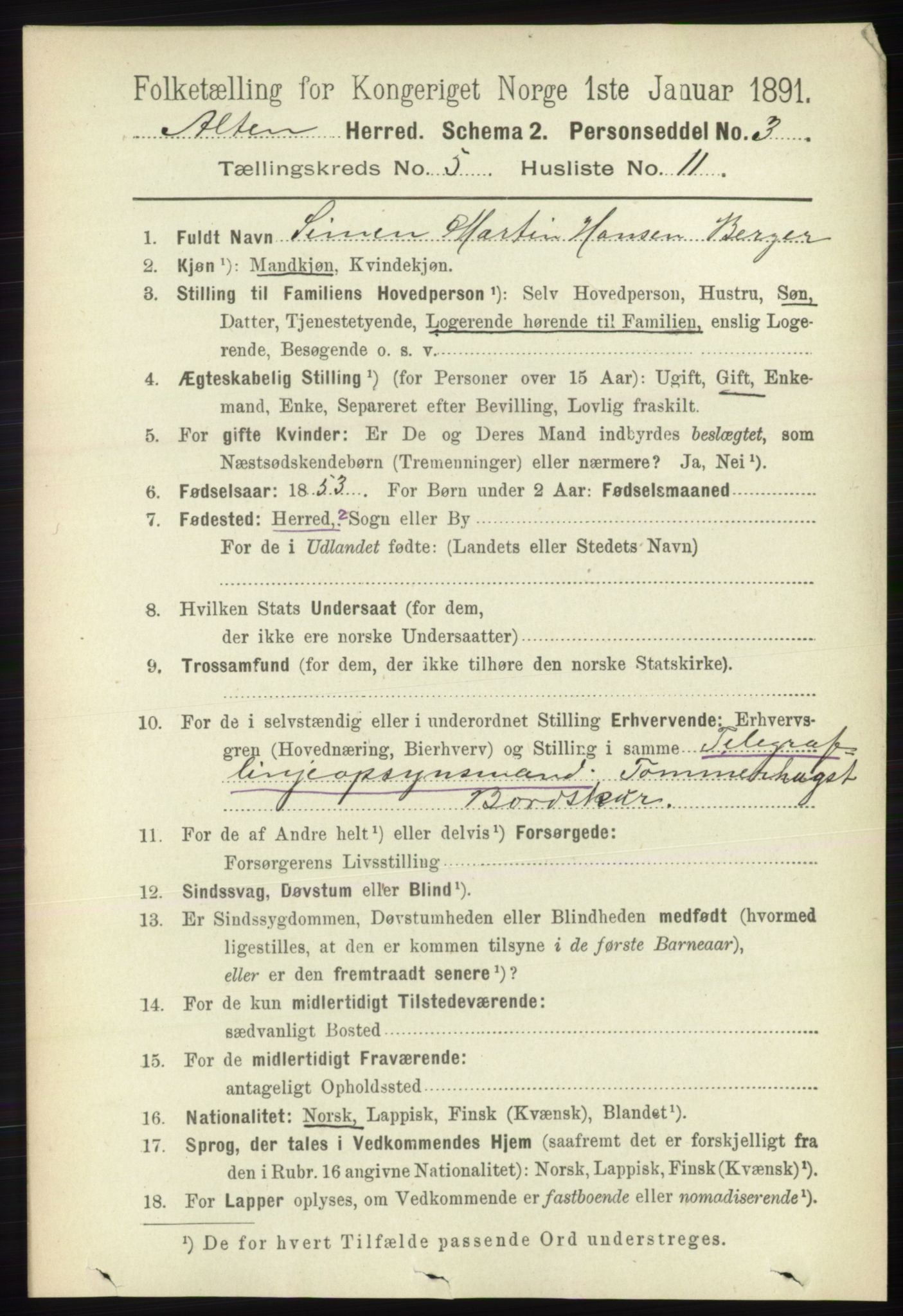 RA, 1891 census for 2012 Alta, 1891, p. 1705