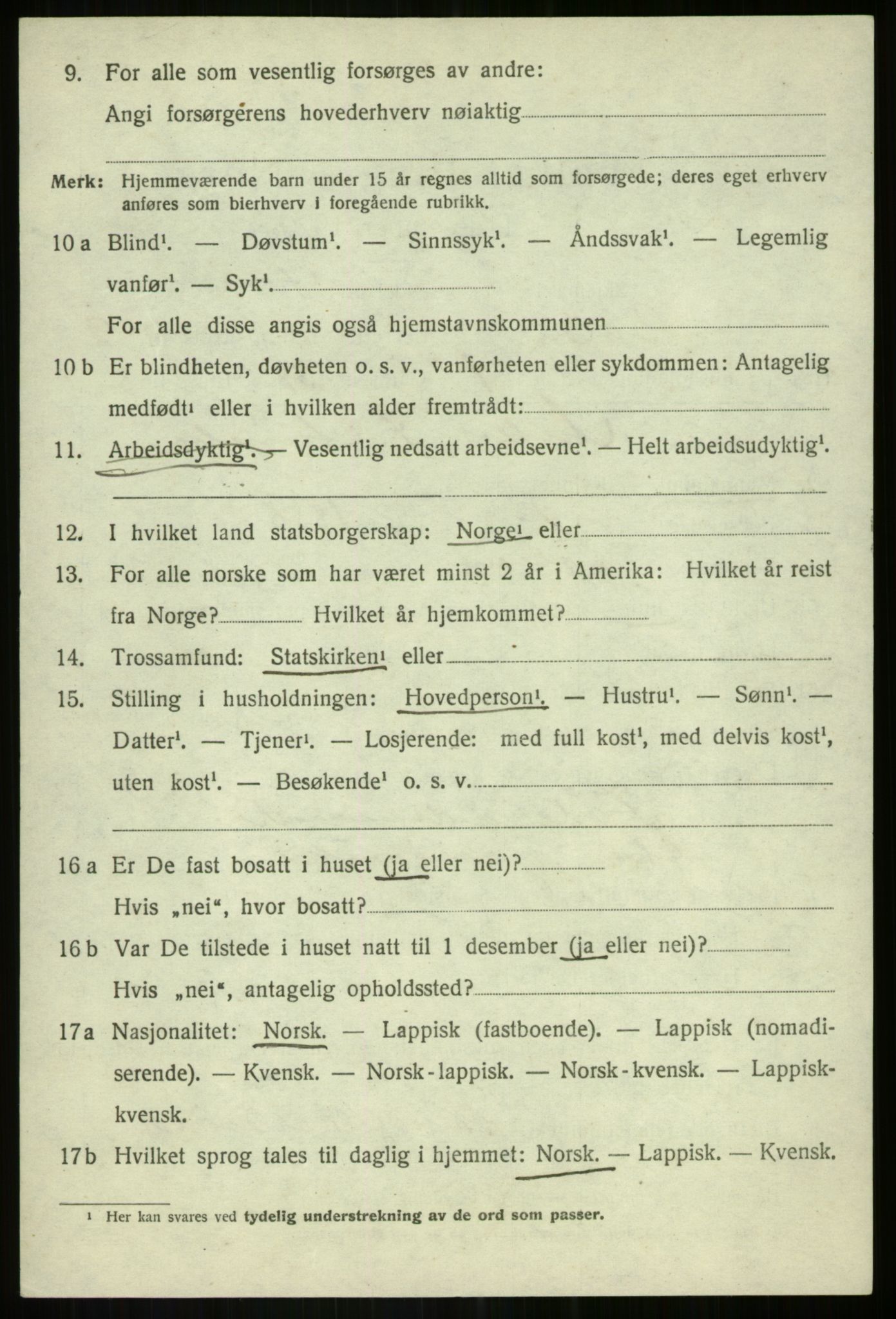 SATØ, 1920 census for Bardu, 1920, p. 3168