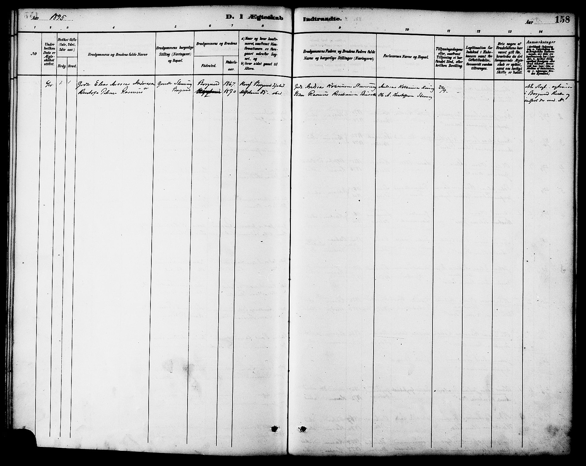 Ministerialprotokoller, klokkerbøker og fødselsregistre - Møre og Romsdal, AV/SAT-A-1454/536/L0501: Parish register (official) no. 536A10, 1884-1896, p. 158