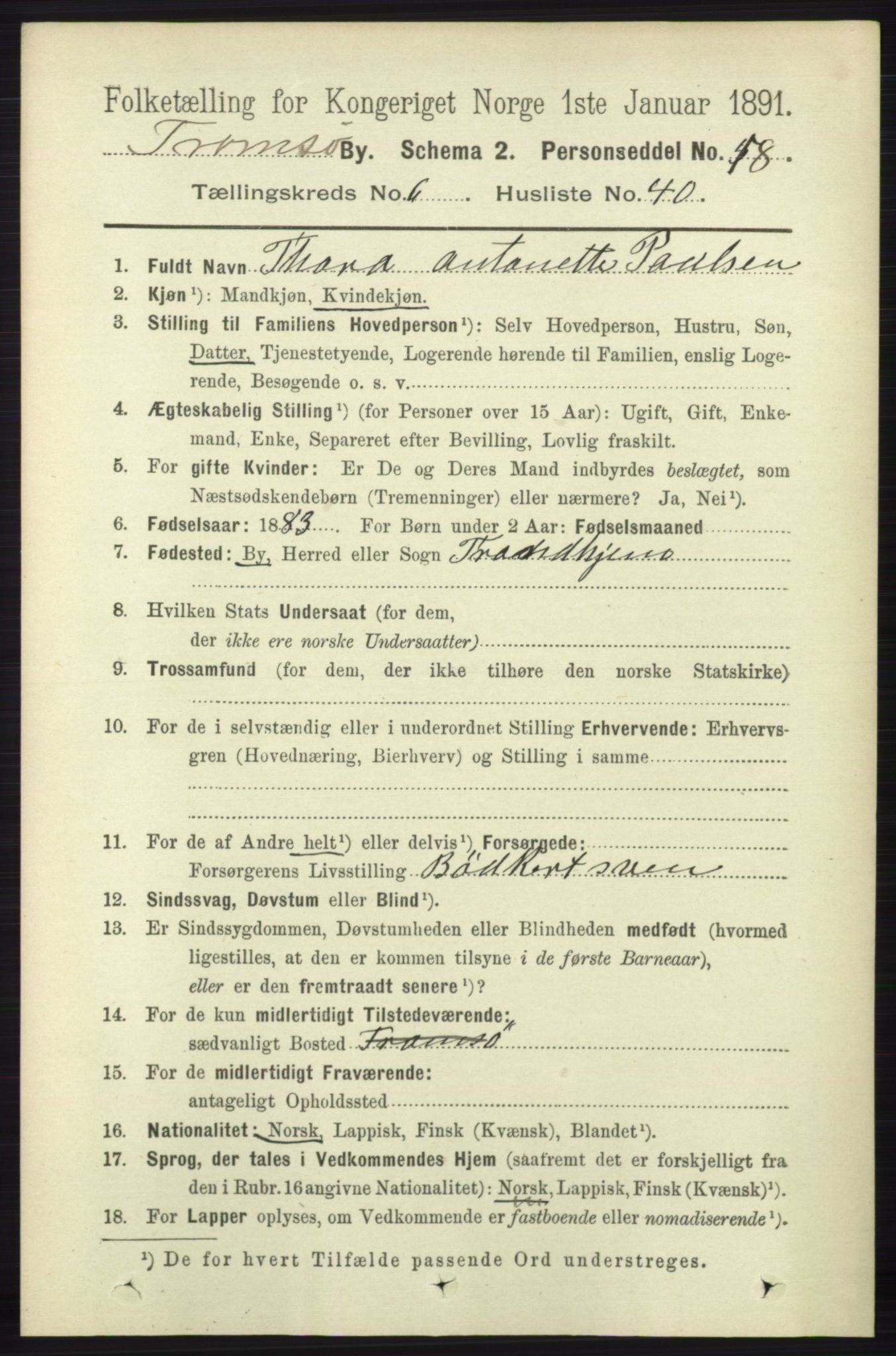 RA, 1891 census for 1902 Tromsø, 1891, p. 6065
